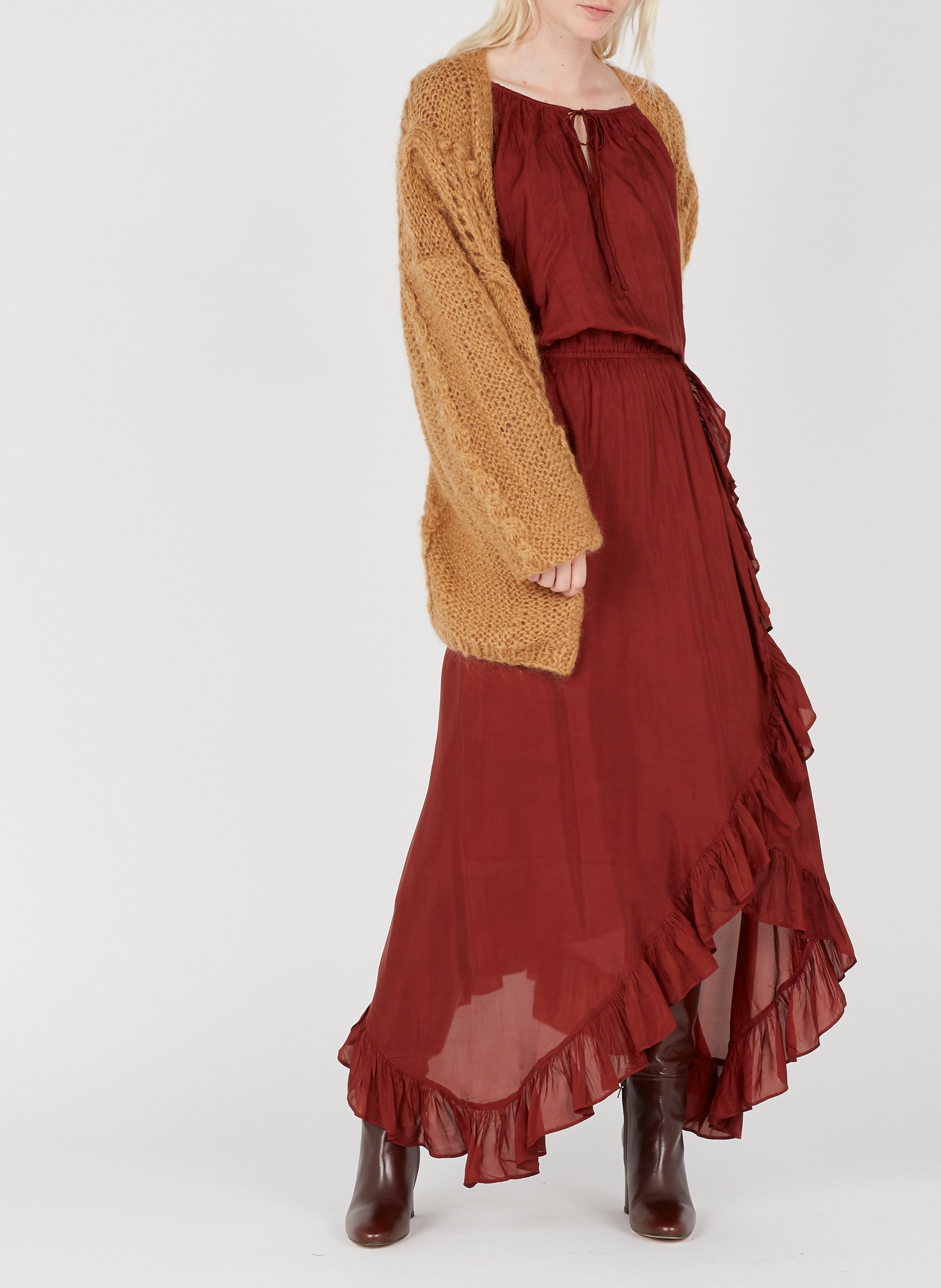 robe rouge longue fluide