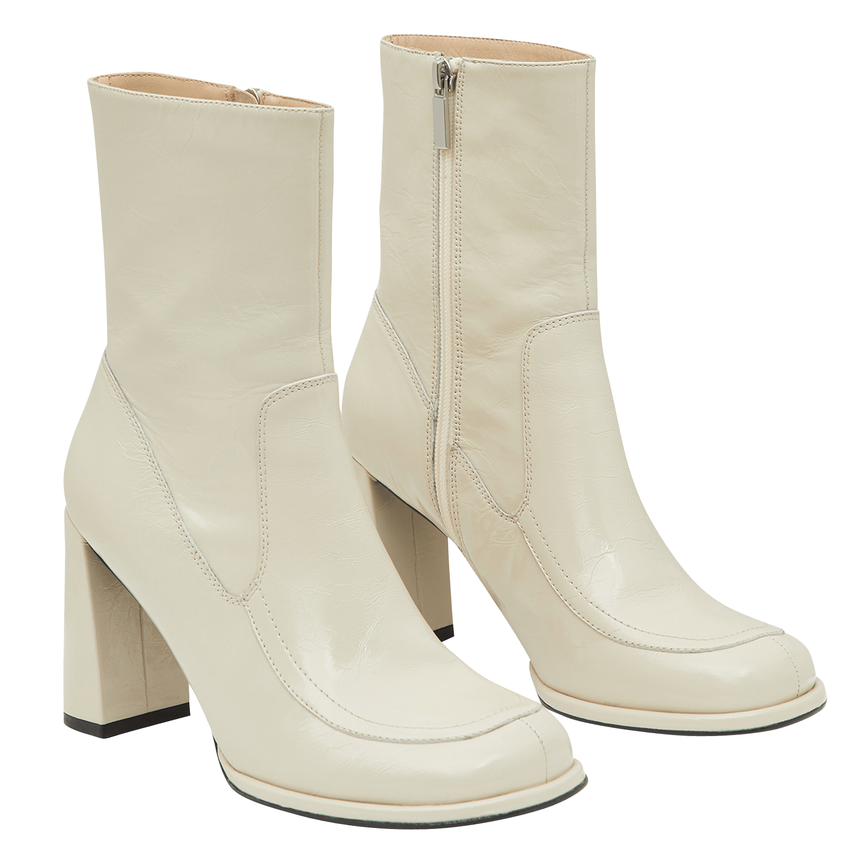 bottes cuir beige