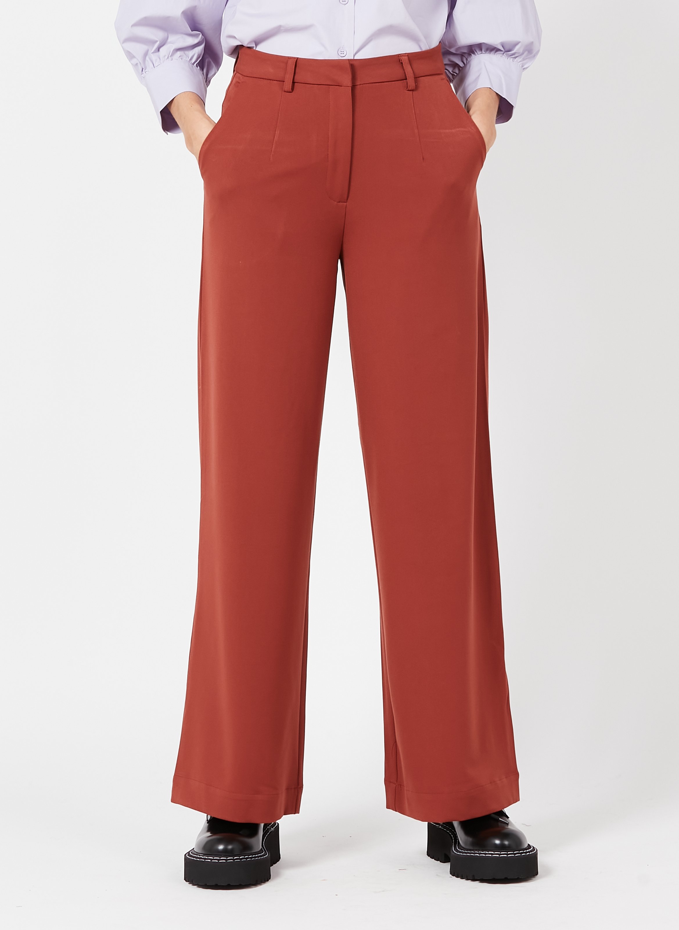 pantalon large marron