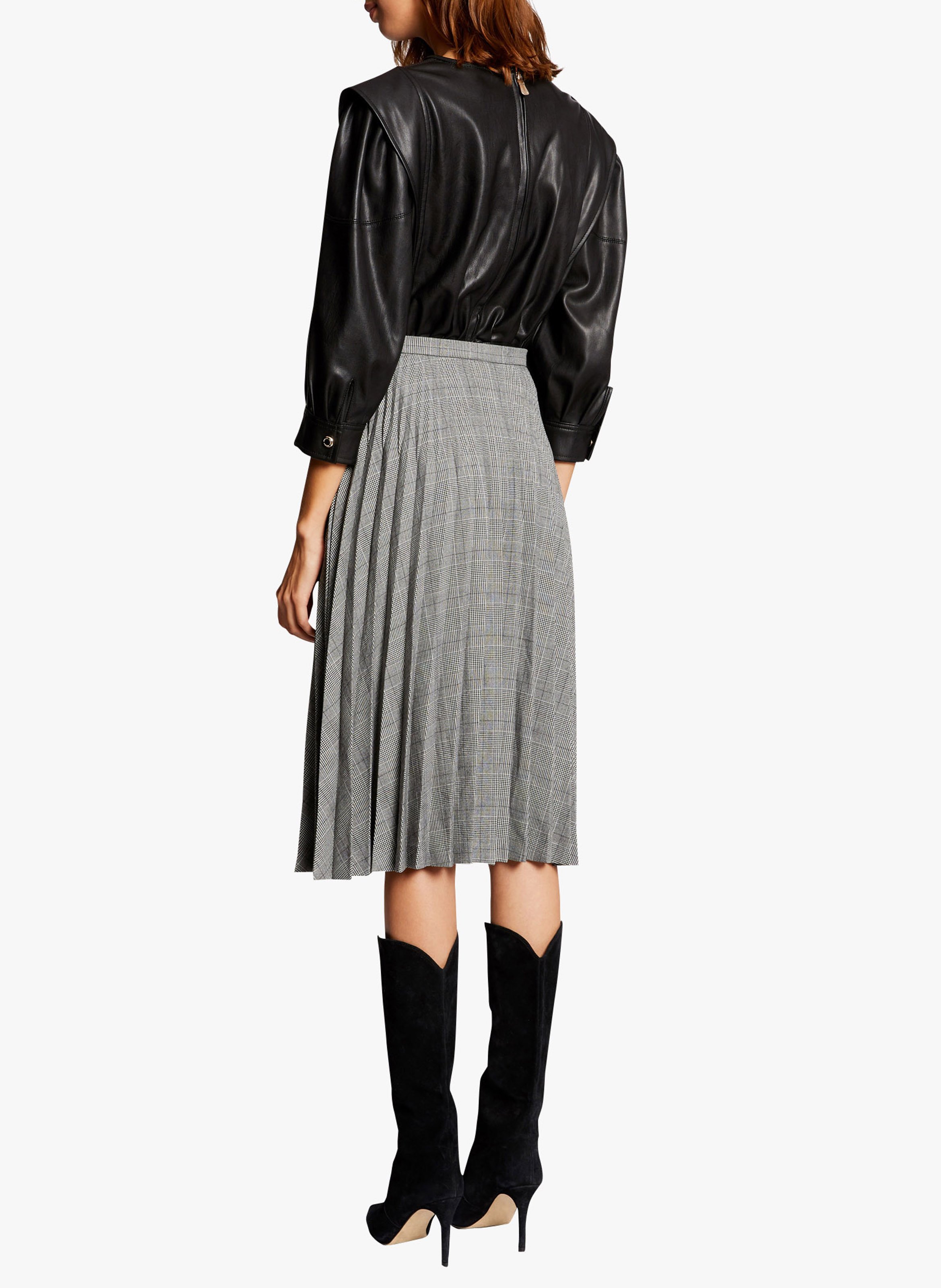 Pleated Skirt Jupe Grise PlissÃ©e Jupe Longue Jupe Carreaux PlissÃ