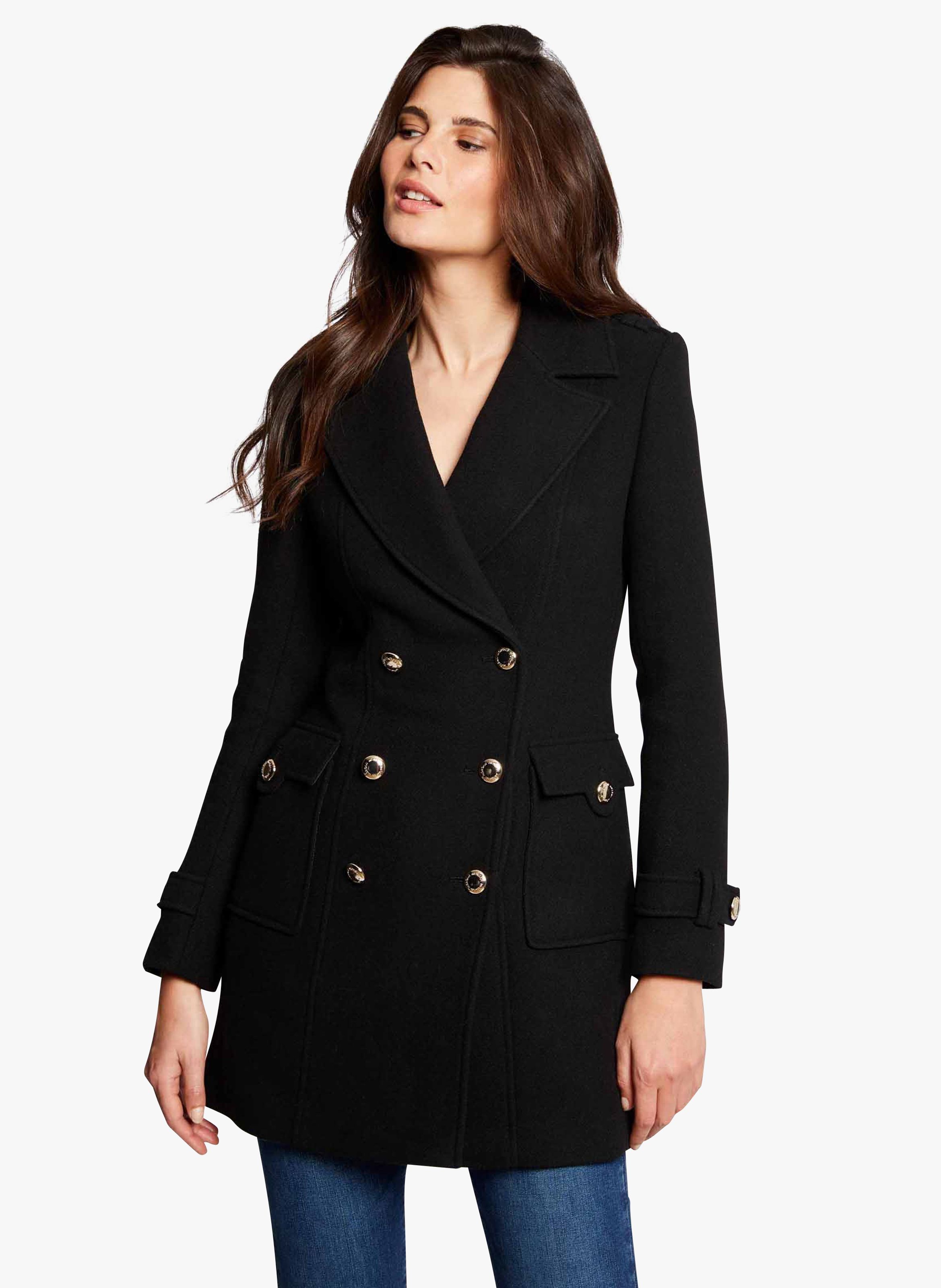 Manteau femme 2024 droit noir