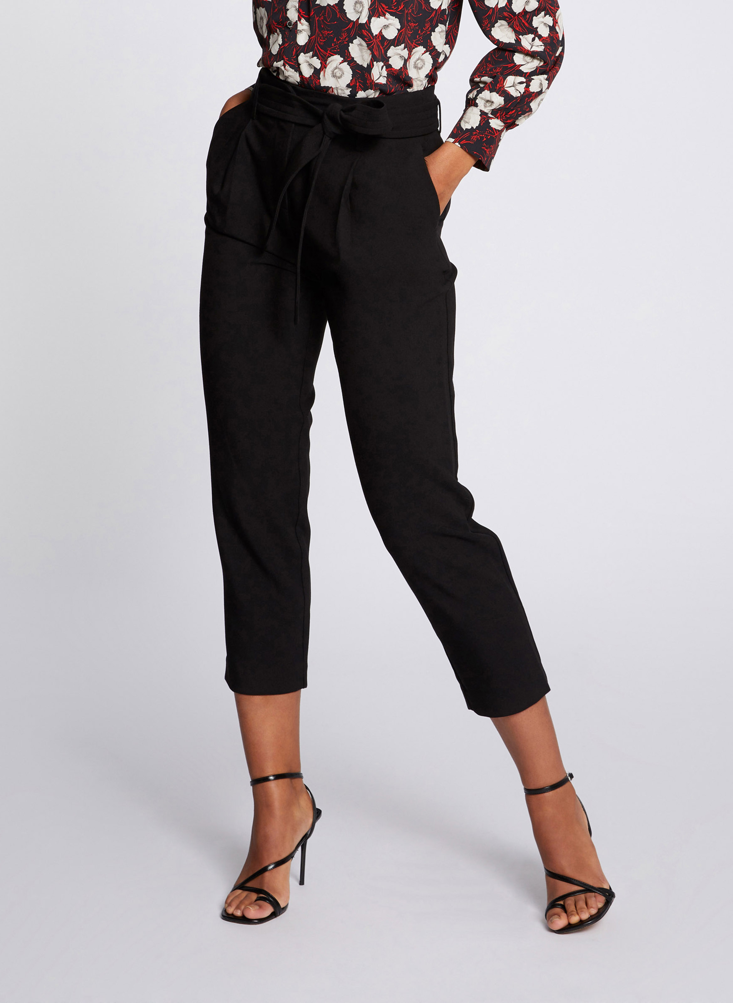 Pantalon Cigarette Taille Haute 7 8 me Noir Morgan Femme Place Des Pantalon Cigarette Taille Haute 7 8 me Noir Morgan Femme Place Des