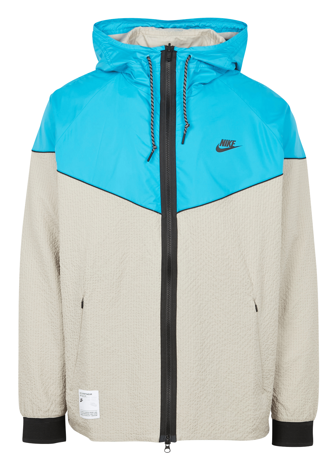 Blouson Col Montant à Capuche Colorblock Stone/laser Blue Nike - Homme |  Place des Tendances