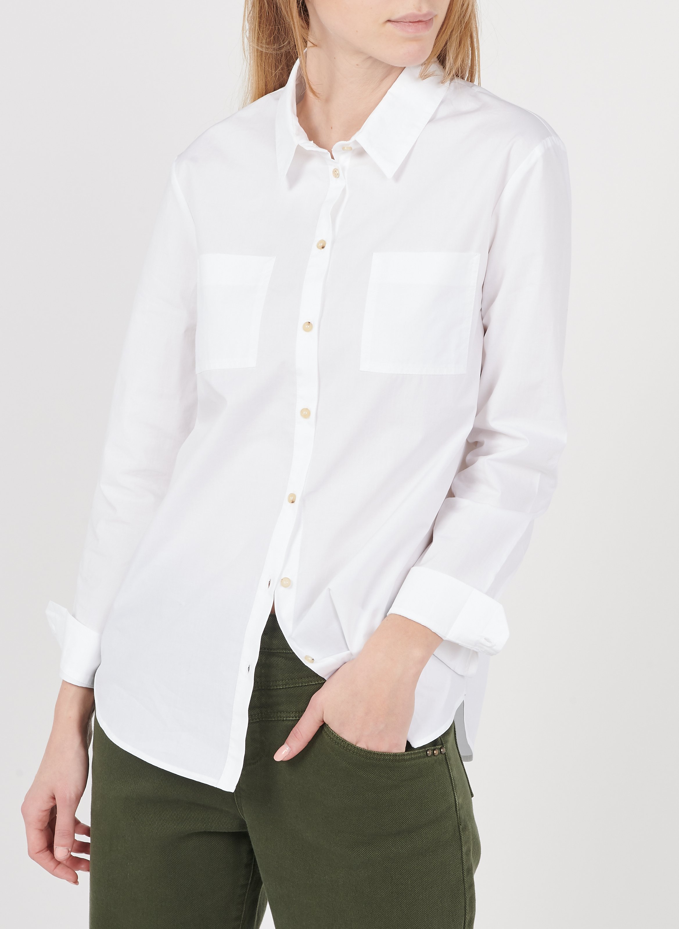 Chemise En Coton Blanc One Step - Femme | Place des Tendances