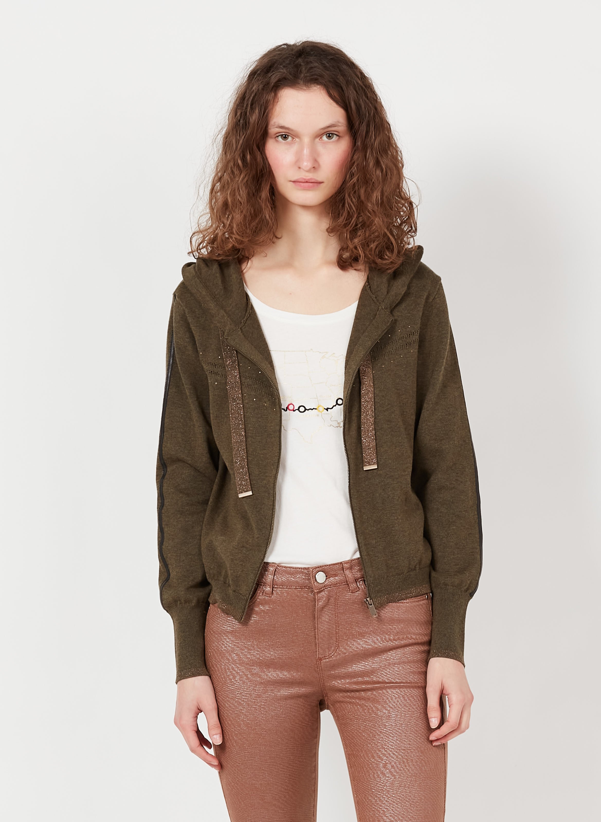 Gilet ONE STEP Femme Bleu à Volants Et Lacets - Occasion En Excellent état, Taille 38