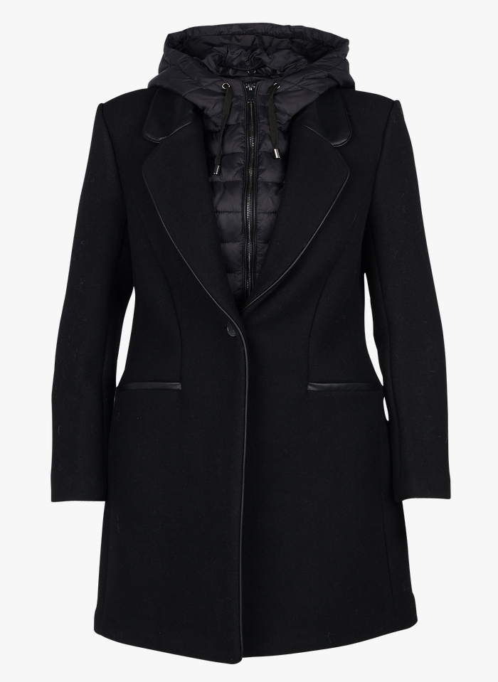 manteau col tailleur femme noir