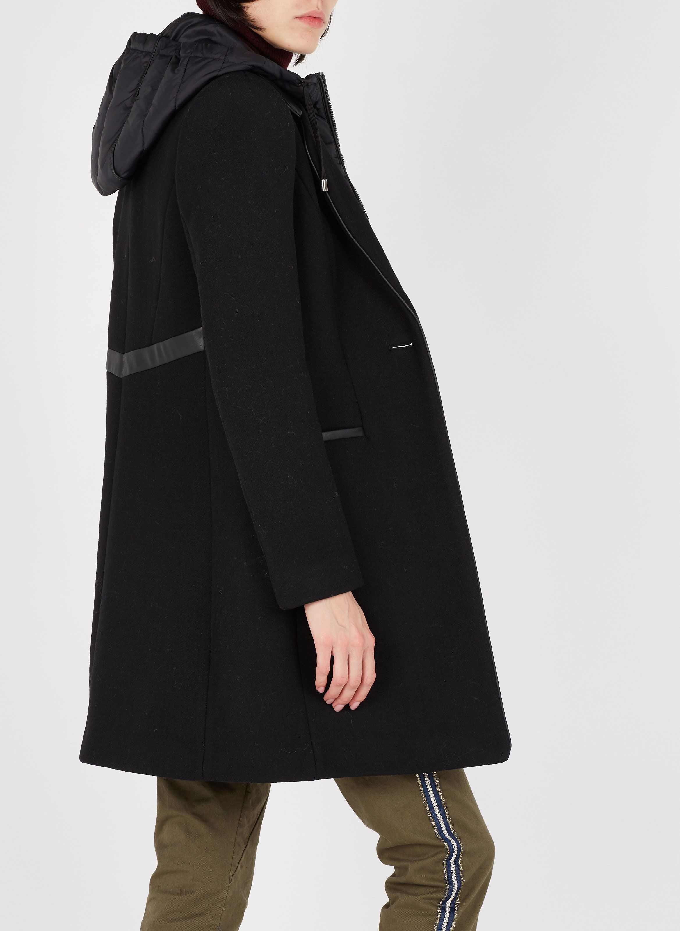 Manteau col tailleur doudoune int gr e Noir