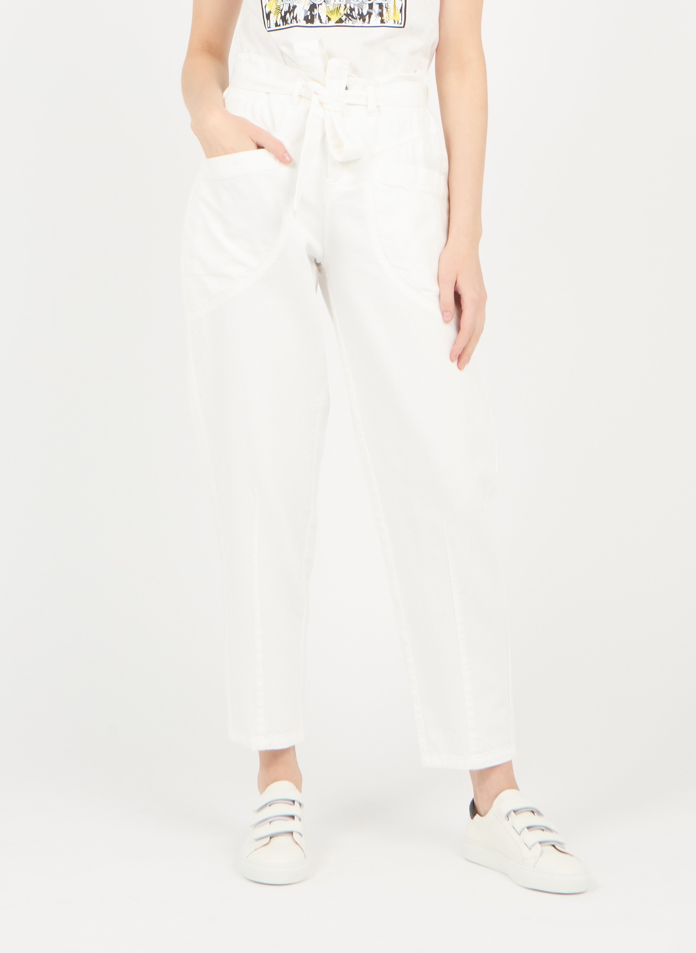 Pantacourt Femme One Step Noir – Taille 38/40 – Coton Taille Haute