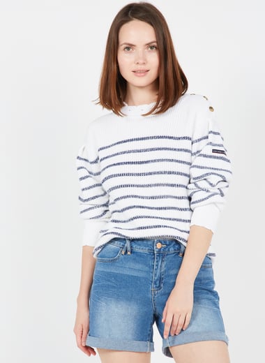 Pull col bateau en coton ONE STEP Pull col bateau en coton ONE STEP