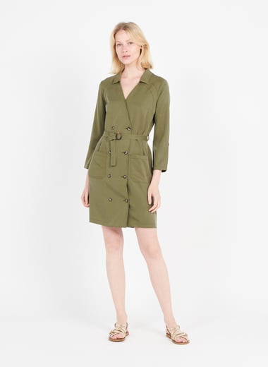 Robe courte col V en Lyocell  ONE STEP Robe courte col V en Lyocell  ONE STEP