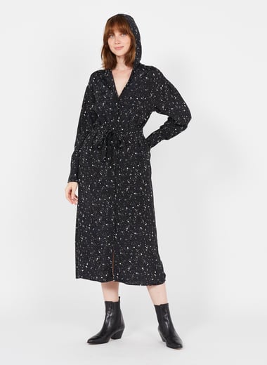 Robe midi en viscose imprim�e ONE STEP Robe midi en viscose imprim�e ONE STEP