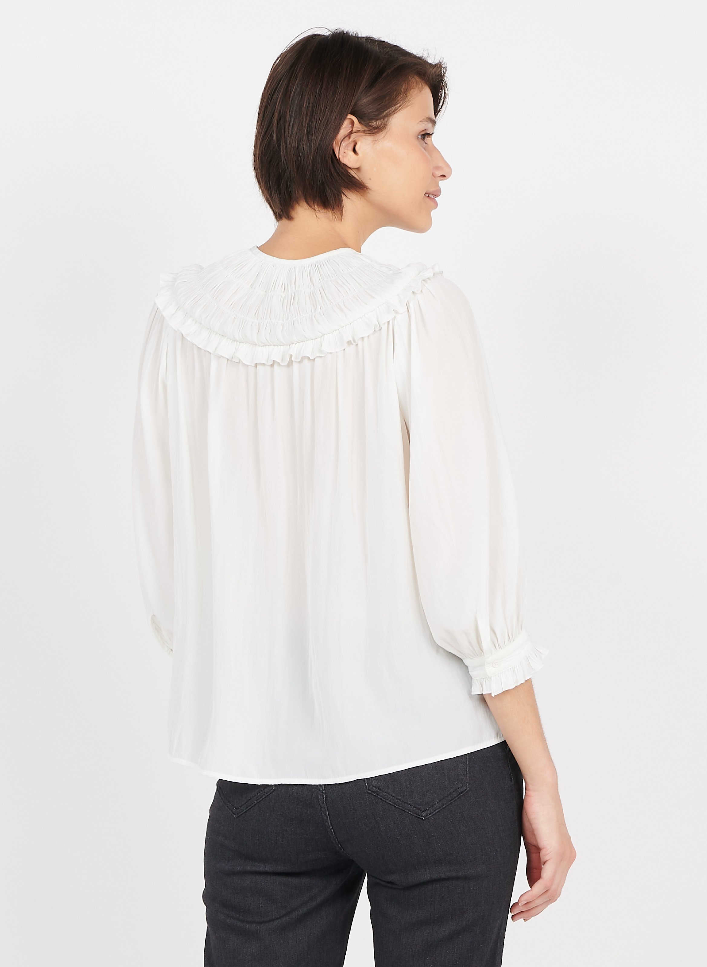 Rose Blush | Chemise à Col Tunisien - Femme - Jersey | FR