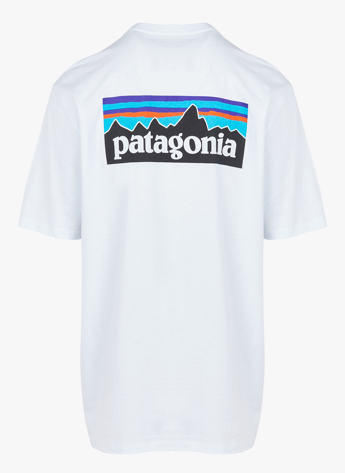 Tee Shirt Col Rond Regular Fit Sérigraphié En Coton Mélangé White Patagonia Homme Place Des