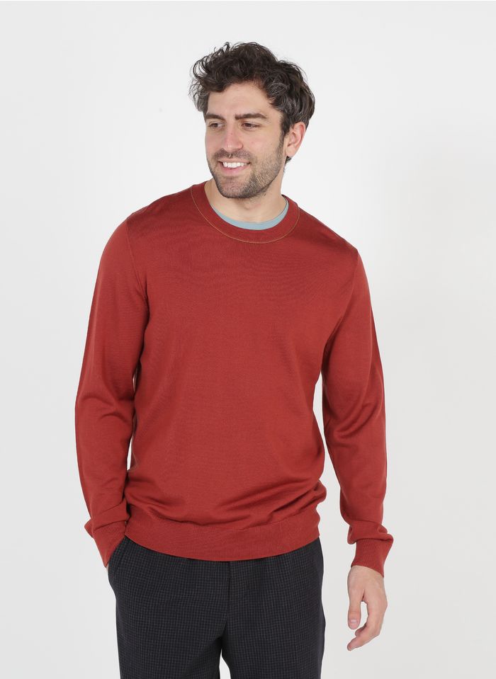 PAUL SMITH Pull col rond regular-fit en laine Rouge