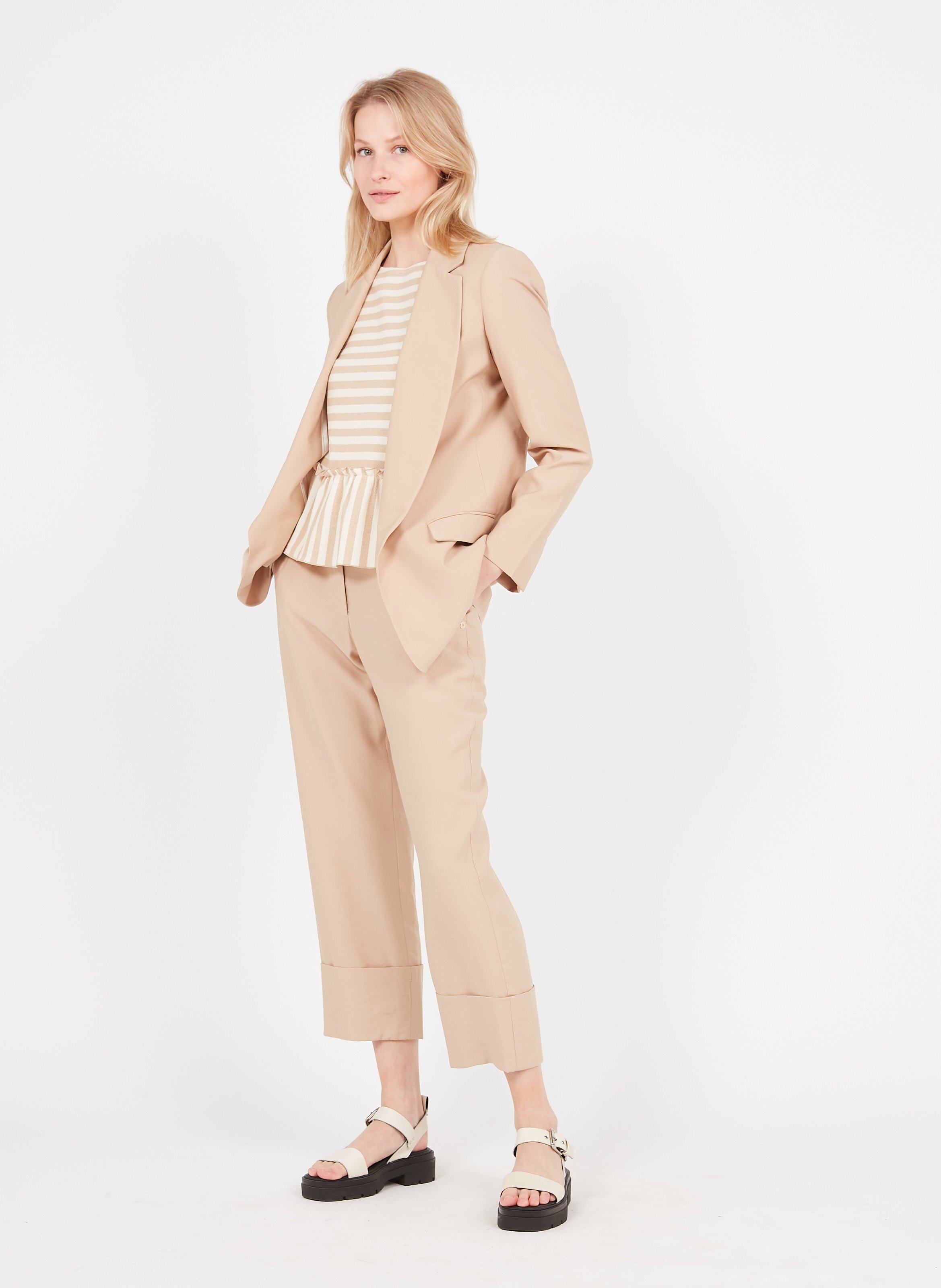 Veste Col Tailleur Beige Pennyblack - Femme | Place des Tendances