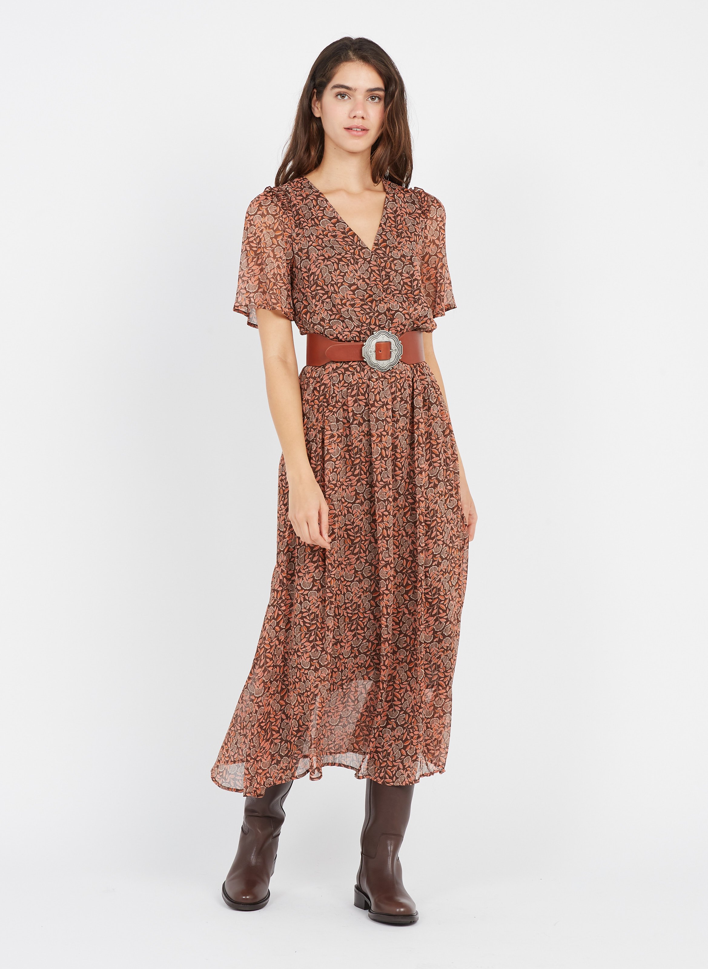robe fluide marron