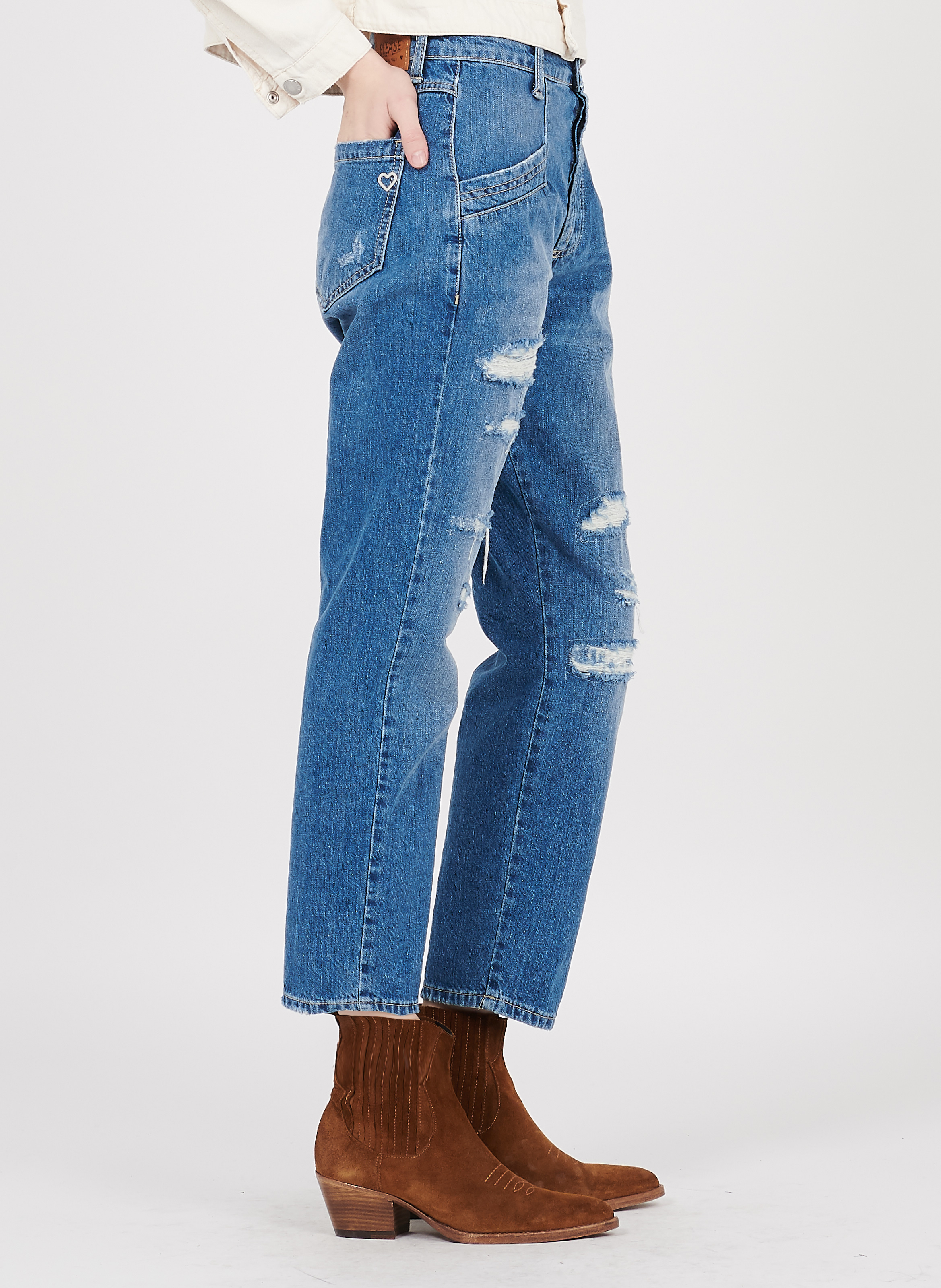 jean boyfriend femme taille haute