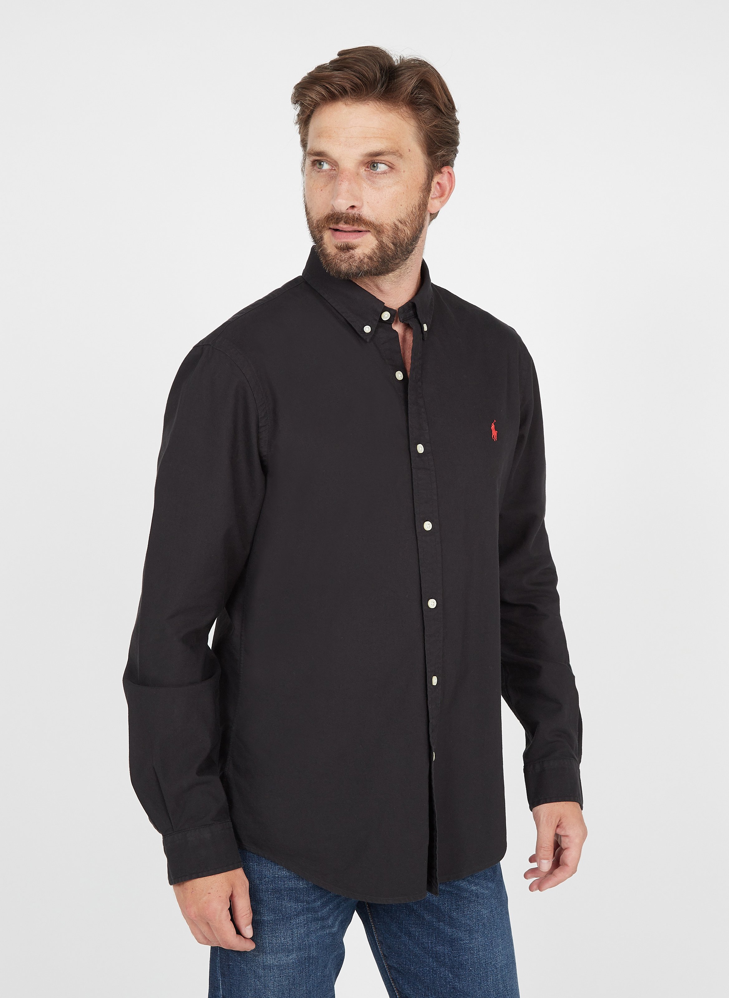 Chemise Col Classique Slimfit Brodée En Coton Polo Black Polo Ralph Lauren Homme Place des Chemise Col Classique Slimfit Brodée En Coton Polo Black Polo Ralph Lauren Homme Place des