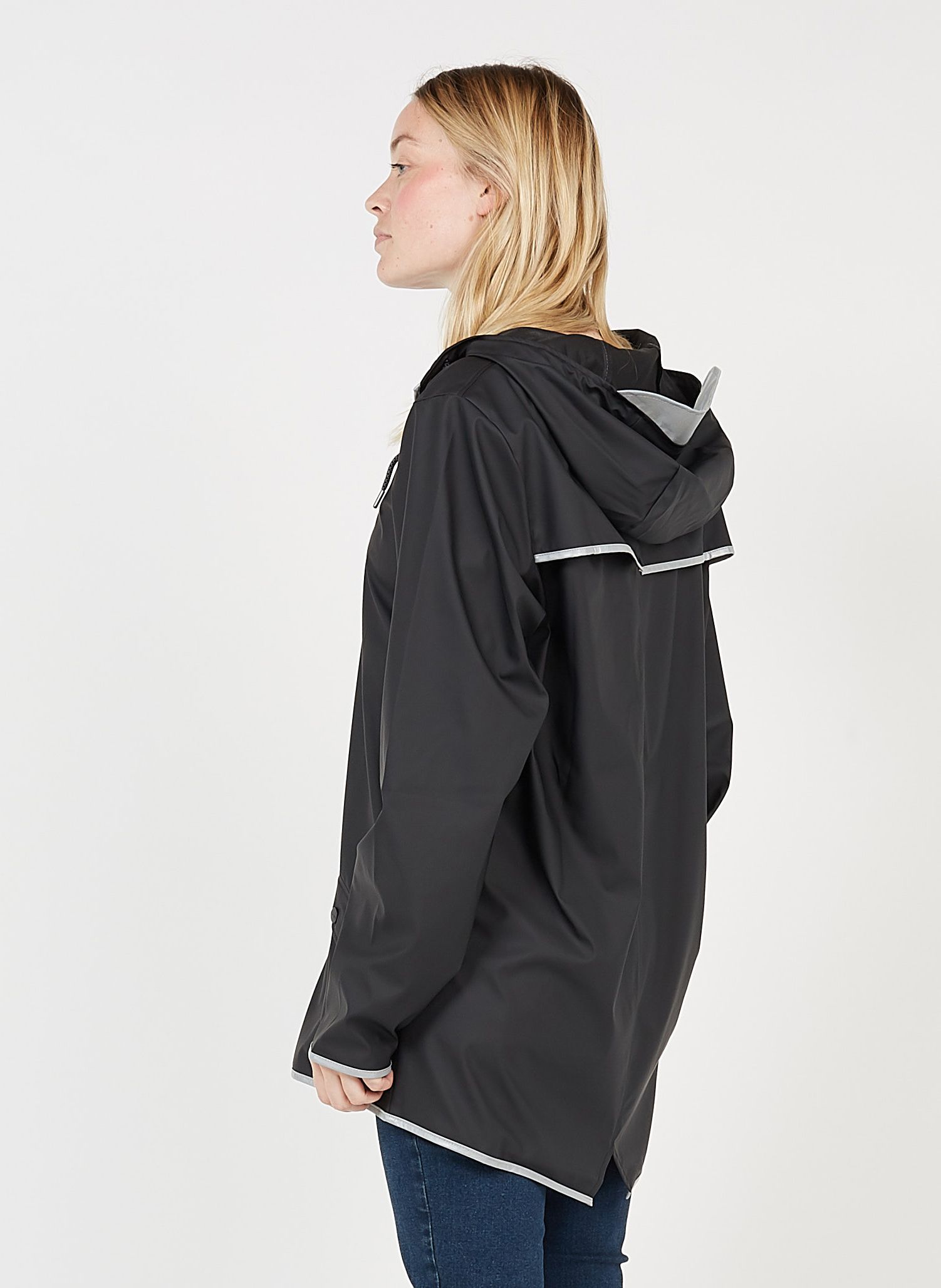 Coupe Vent Imperméable à Capuche Black Reflective Rains Femme Place