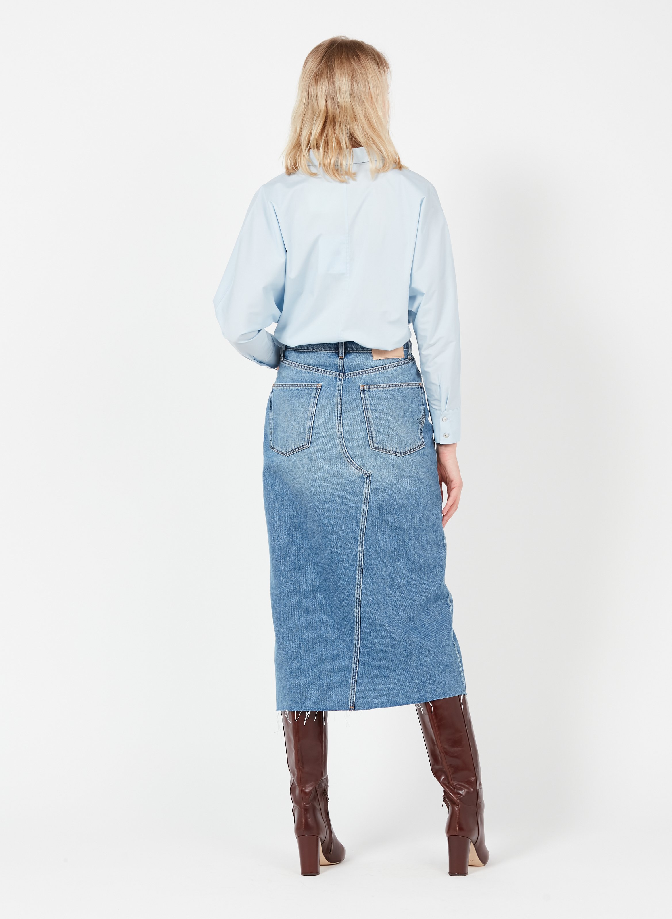 jupe midi denim
