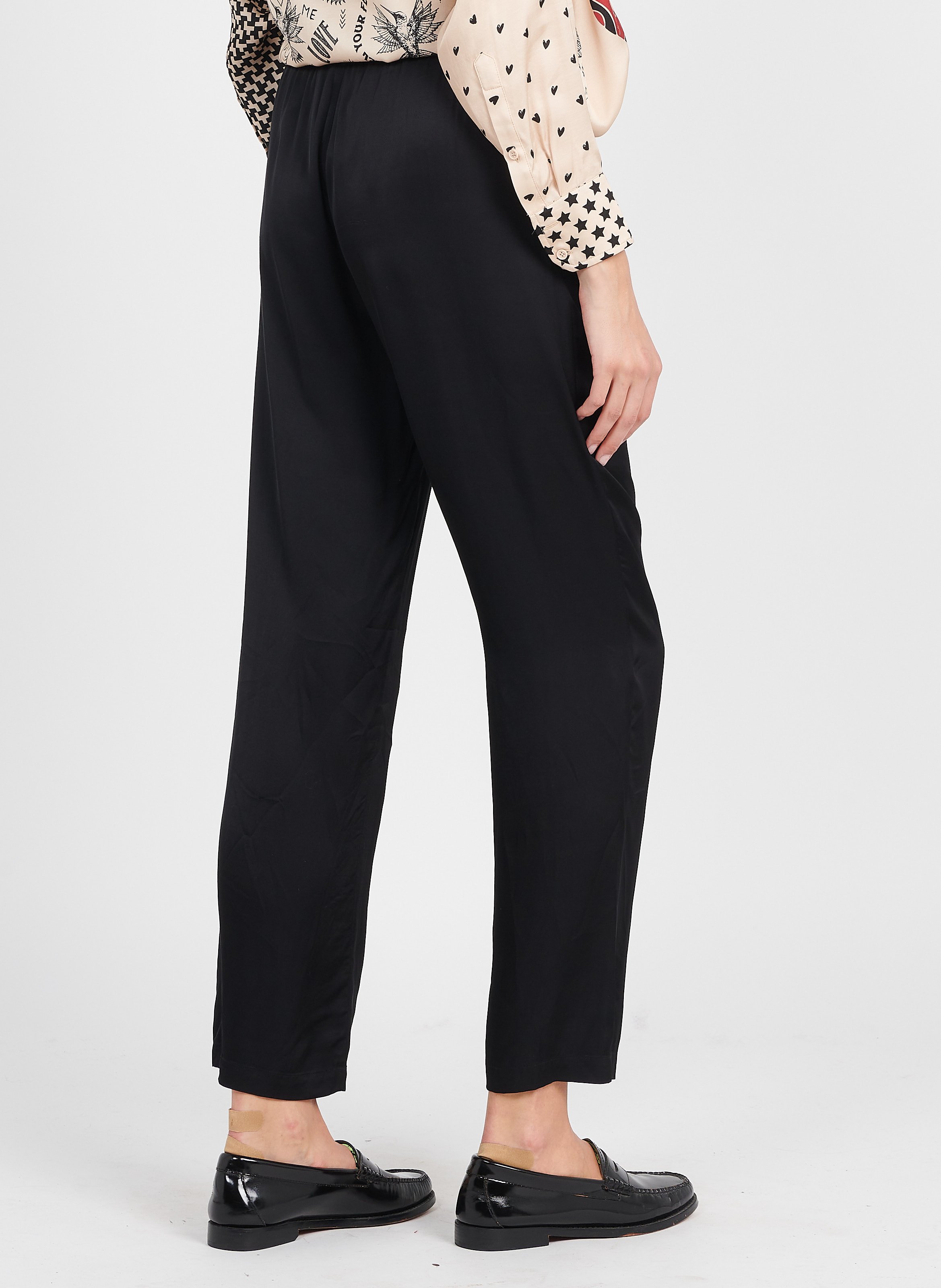 Pantalon noir shop fluide taille elastique