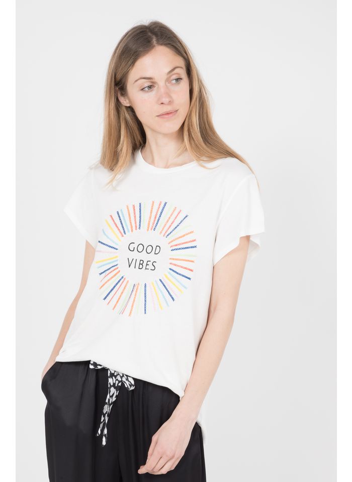 SACK S Tee-shirt col rond brodé en coton | Multicolore