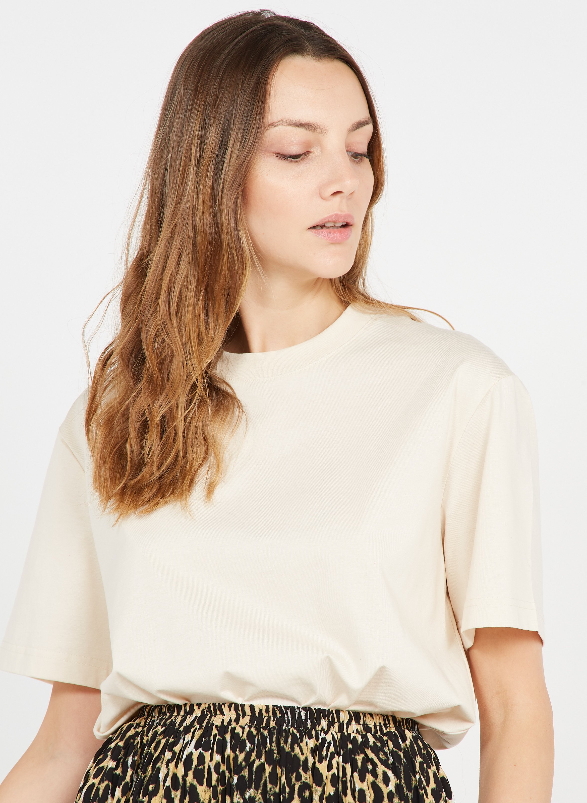 Pull Col Rond En Laine Mélangée Rose Fluo Des Petits Hauts - Femme