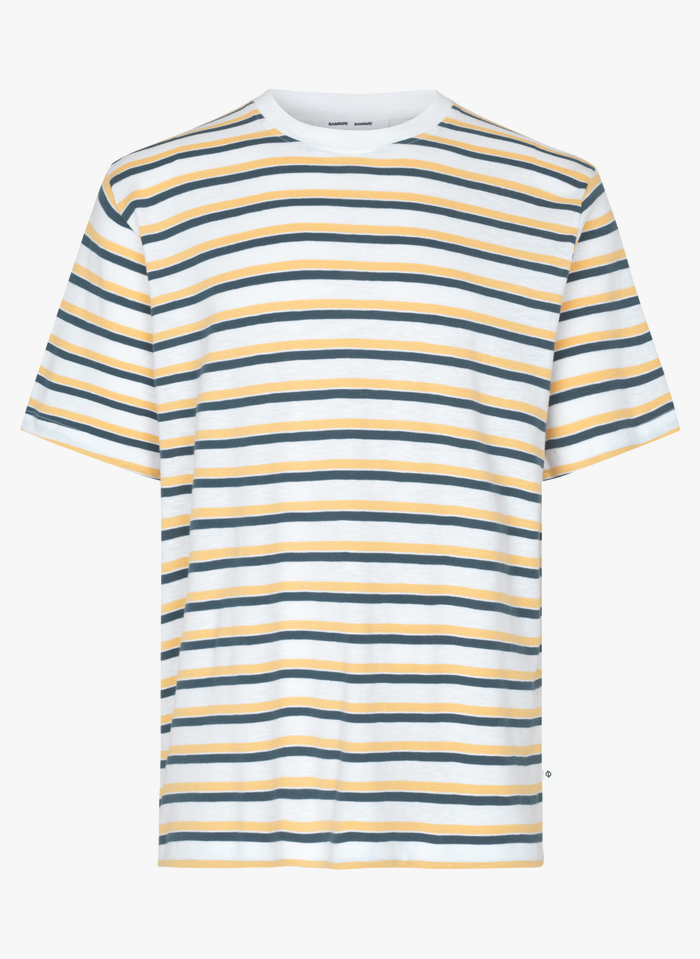 SAMSOE SAMSOE Tee-shirt col rond regular-fit rayé en coton bio | Multicolore