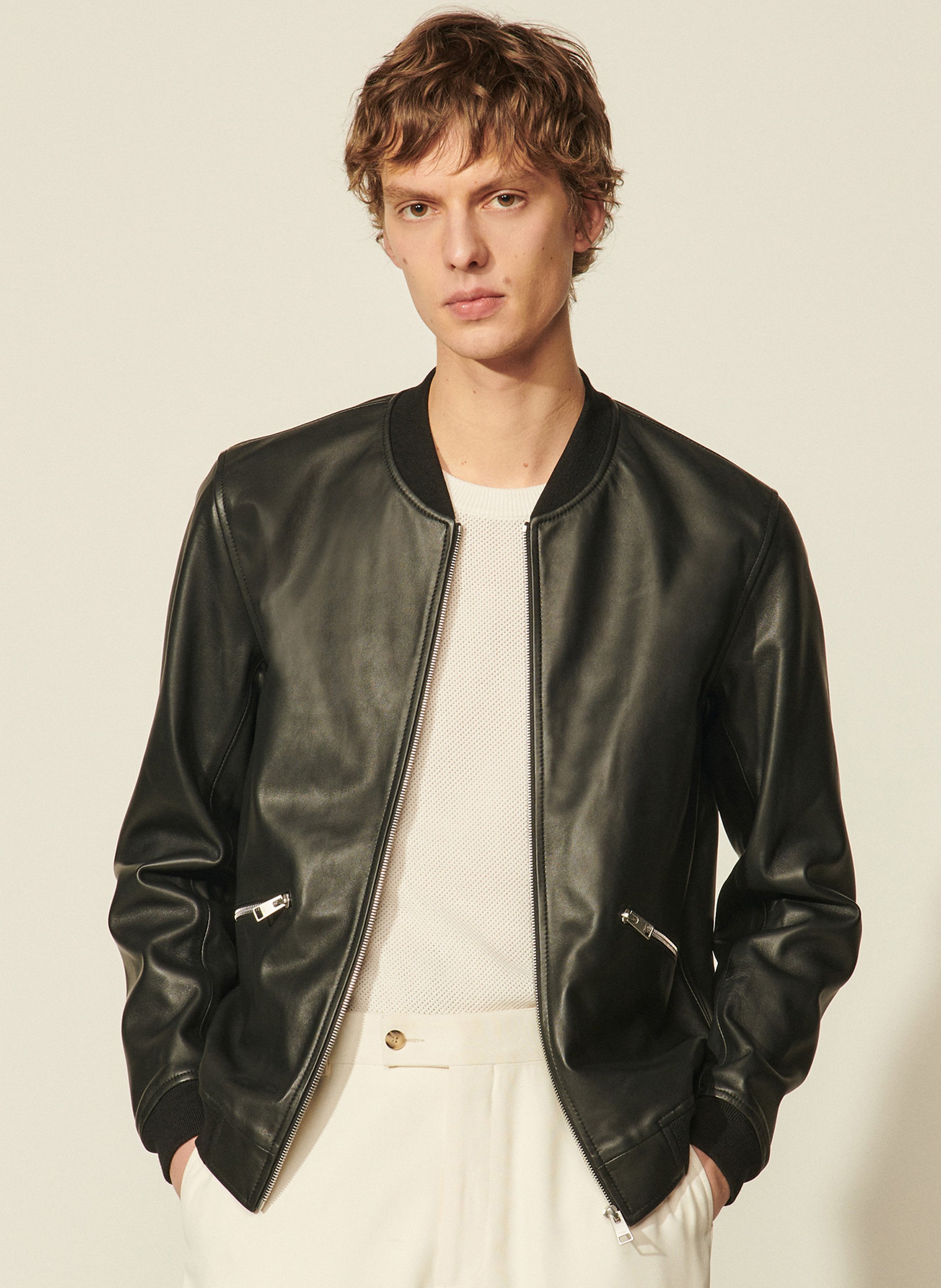 Blouson cuir Sandro - Vinted