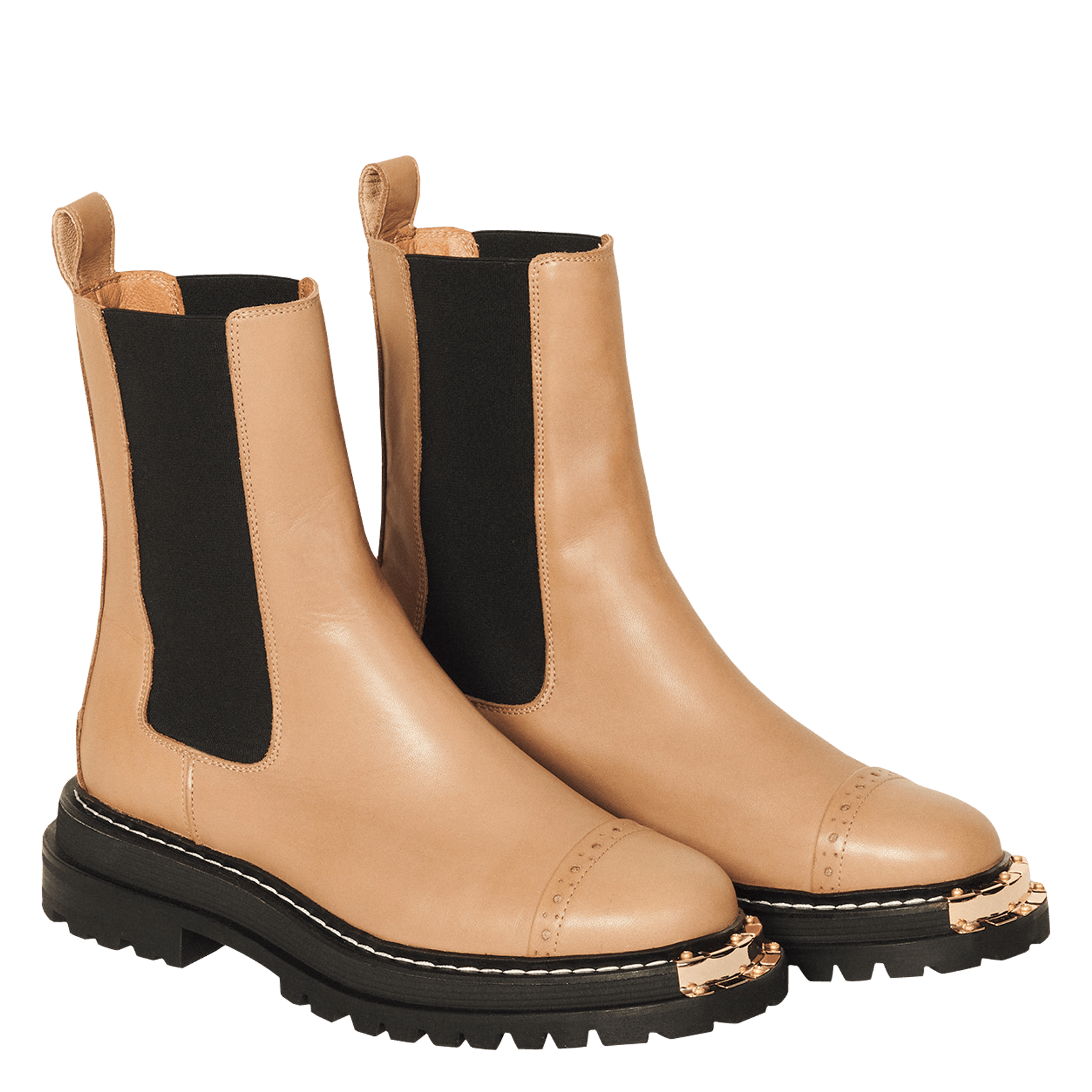 Bottines En Cuir Beige Sandro - Femme | Place des Tendances