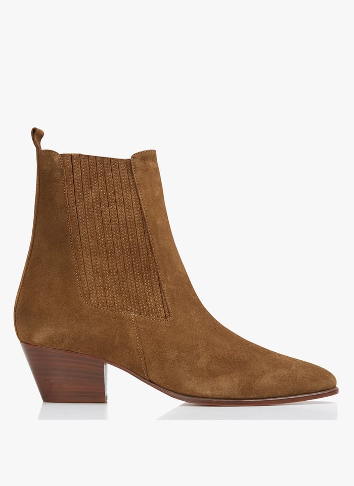 Bottines En Cuir Amelya Kaki Sandro Femme Place des Tendances