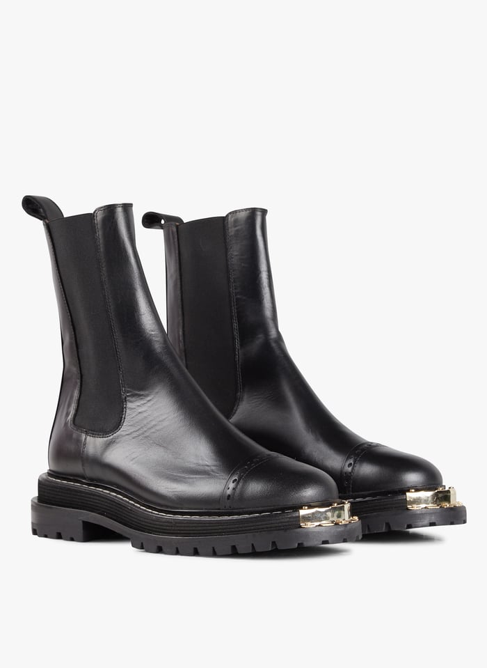 SANDRO LIAM Bottines en cuir Noir