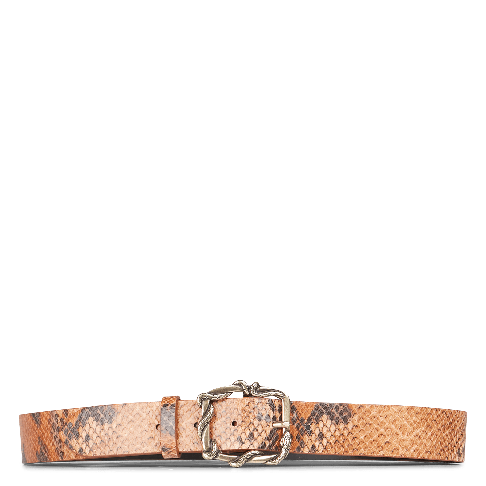 Ceinture cuir python marron