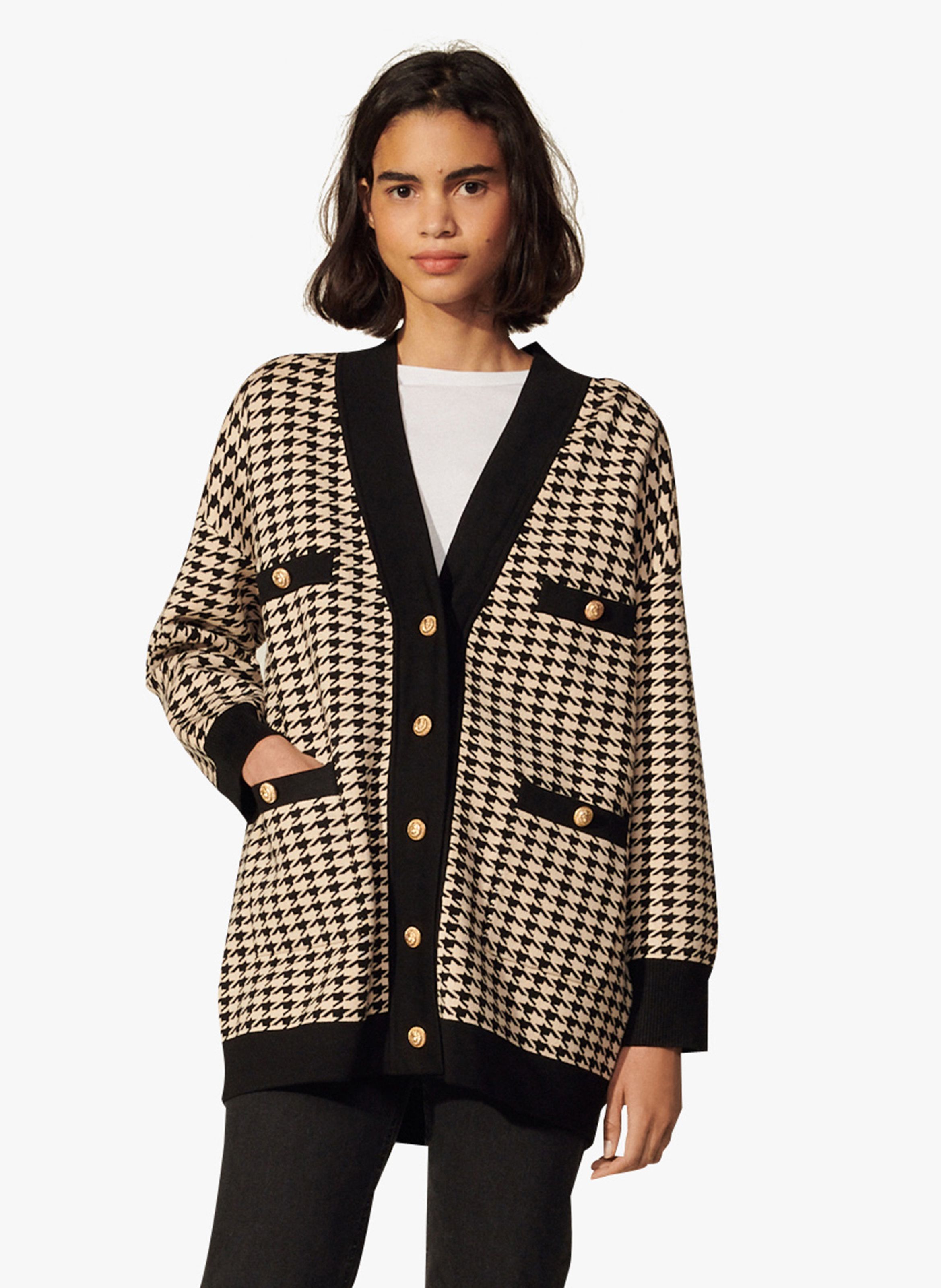 cardigan pied poule