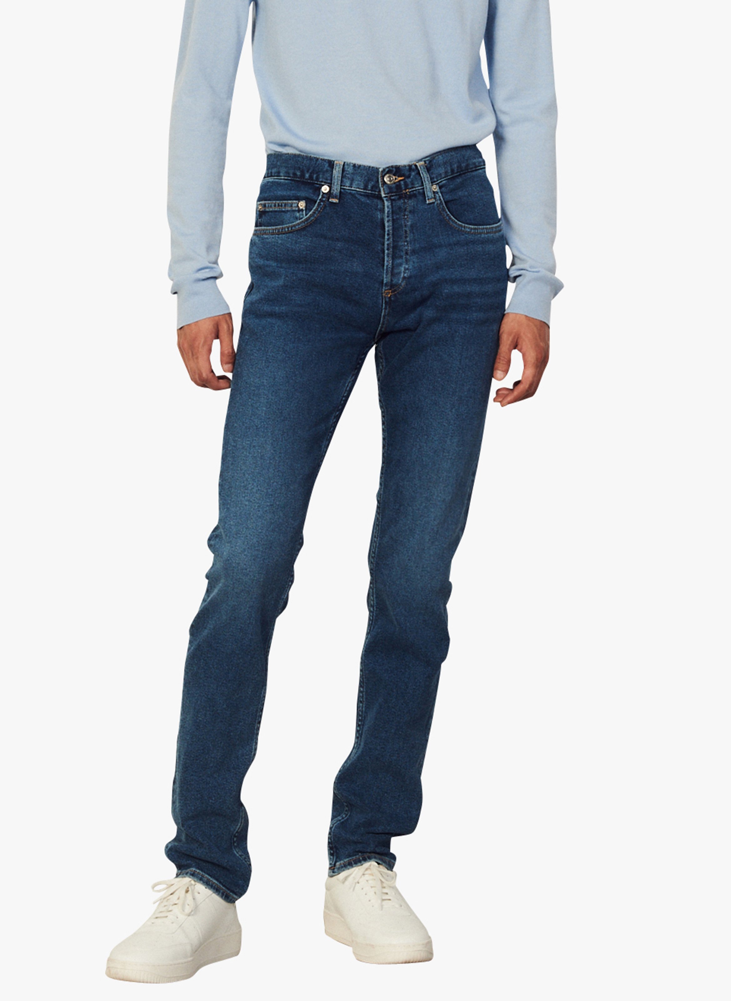 Pantalon Homme Sandro En Laine Slim Fit - Taille EU 36 Bleu - Neuf Sans étiquettes