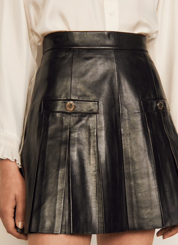 jupe cuir sandro
