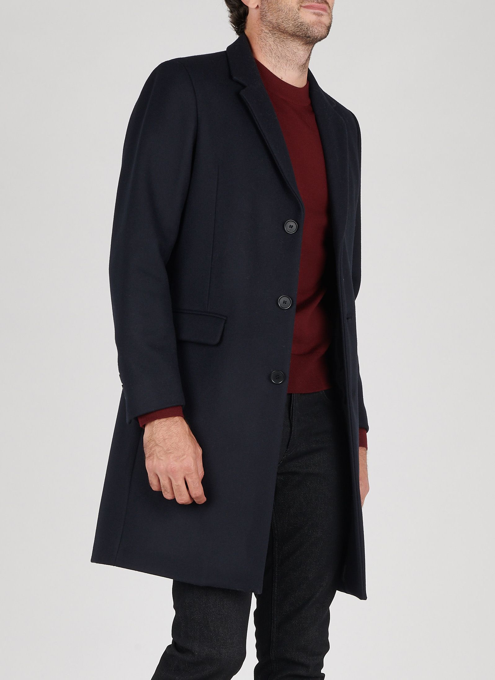 Manteau long discount col tailleur homme