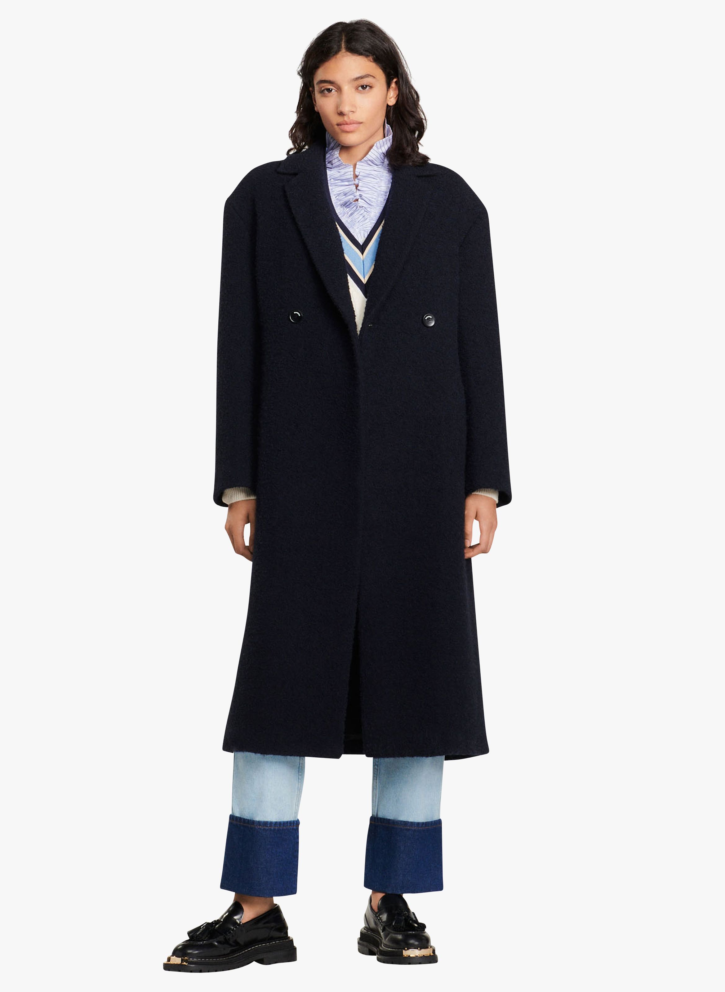Overcoat Harris Wharf London en coloris Noir Femme Vêtements Manteaux Manteaux longs et manteaux dhiver 