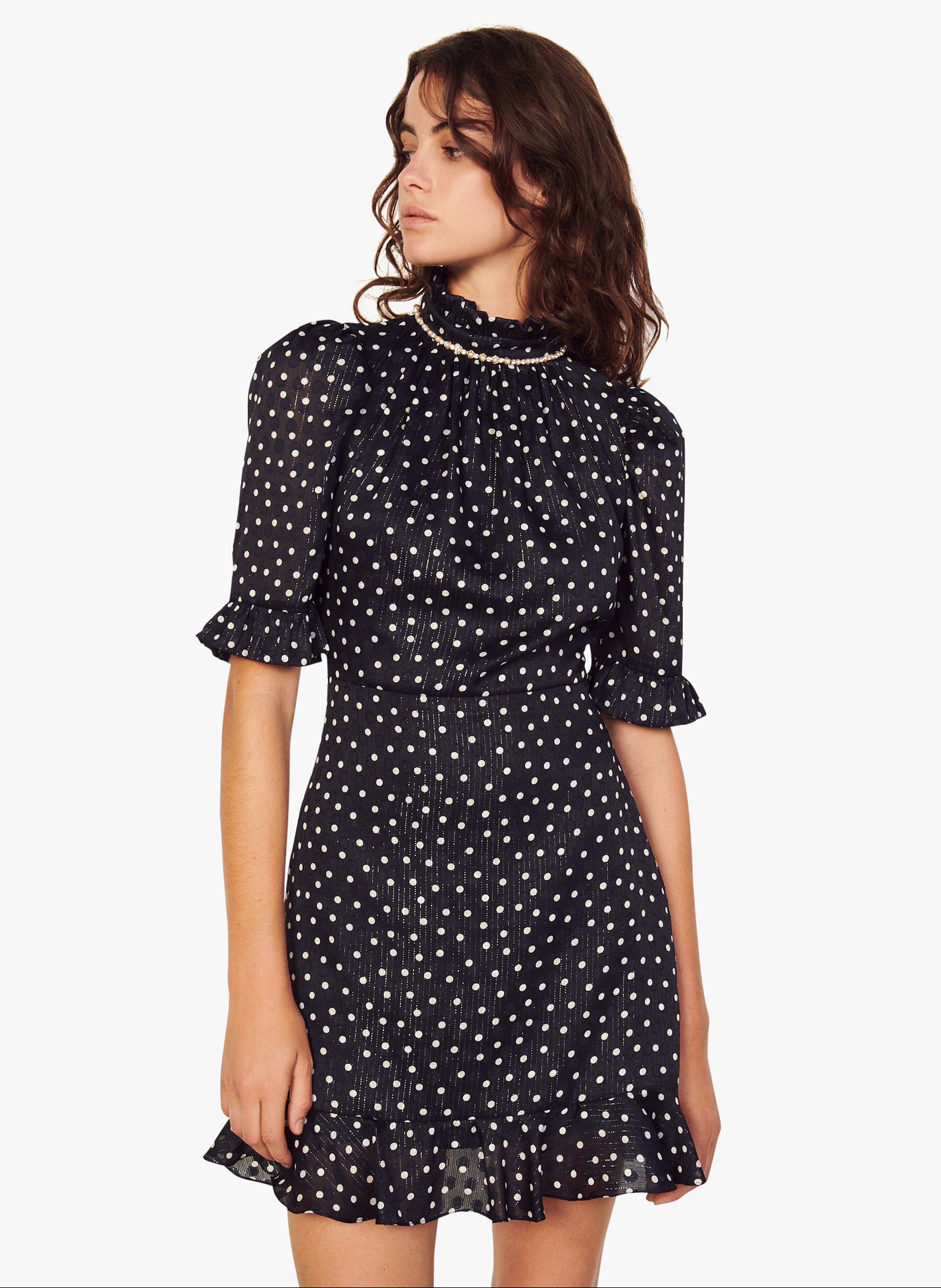 robe pois bleu