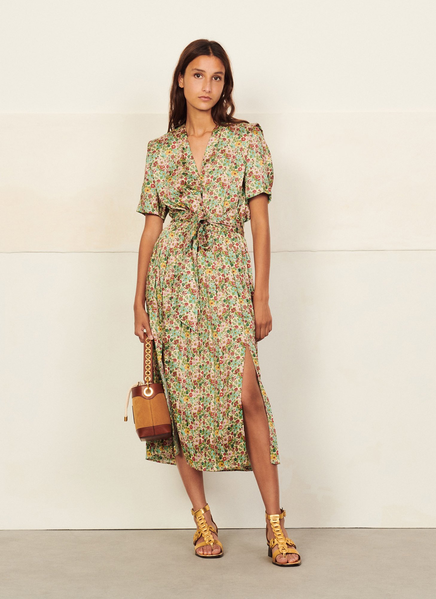 robe verte sandro