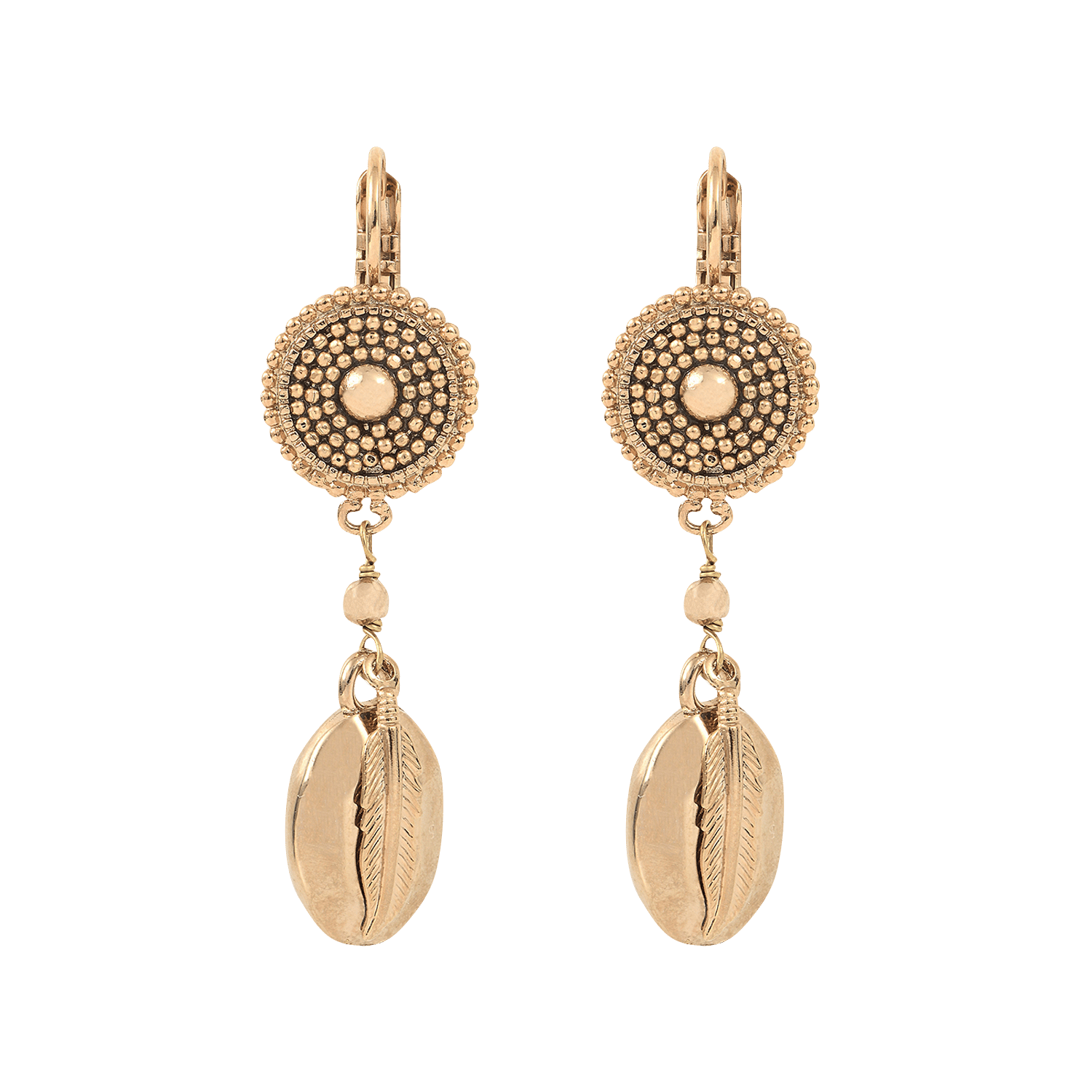 Boucles D'oreilles Clips En Métal Doré Forme Satellite - État Neuf - Occasion