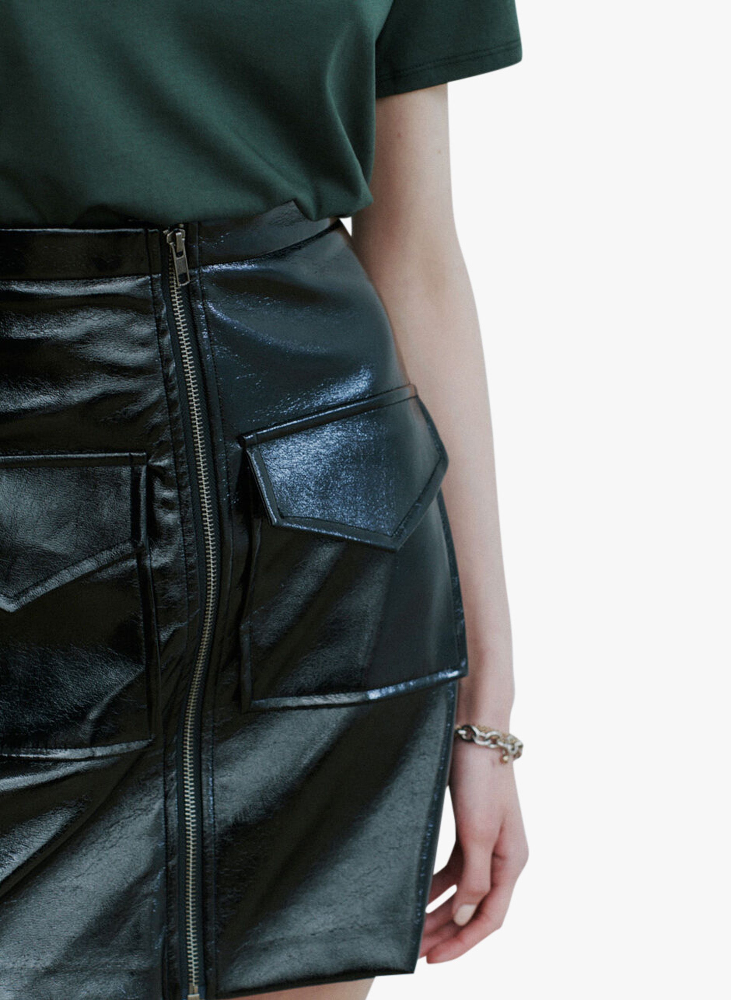 Mini-jupe Cuir Saint Laurent en coloris Noir Femme Vêtements Jupes Minijupes 