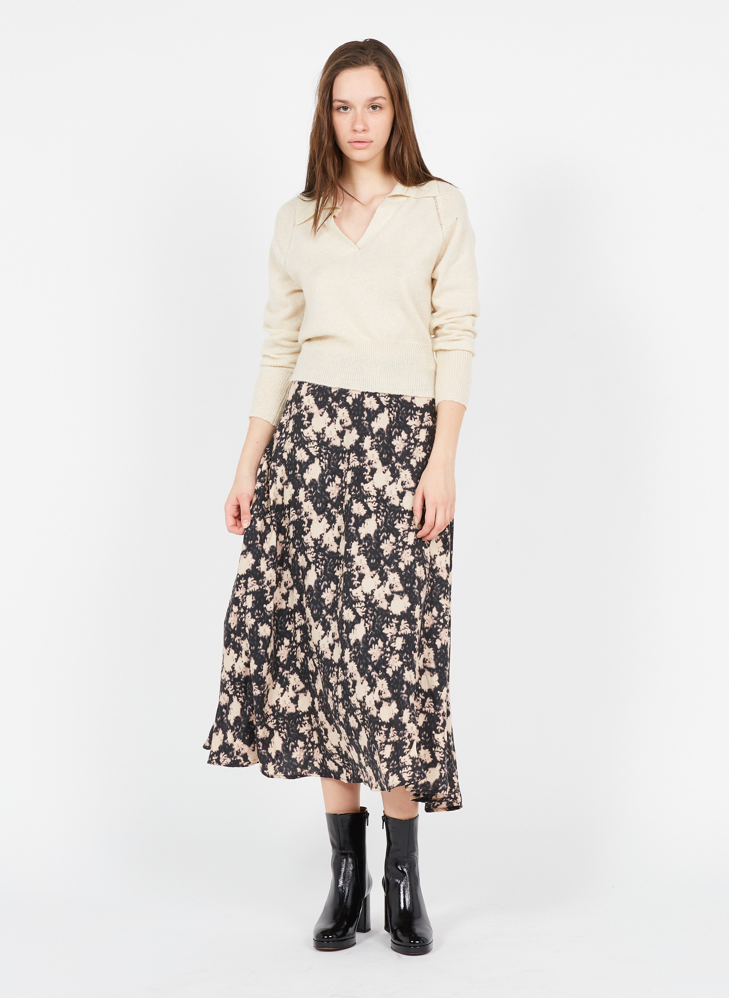 Haut Femme En Lin SEE U SOON - Taille 36 - Blanc à Rayures - Manches Bouffantes Longues - Neuf Sans Étiquette