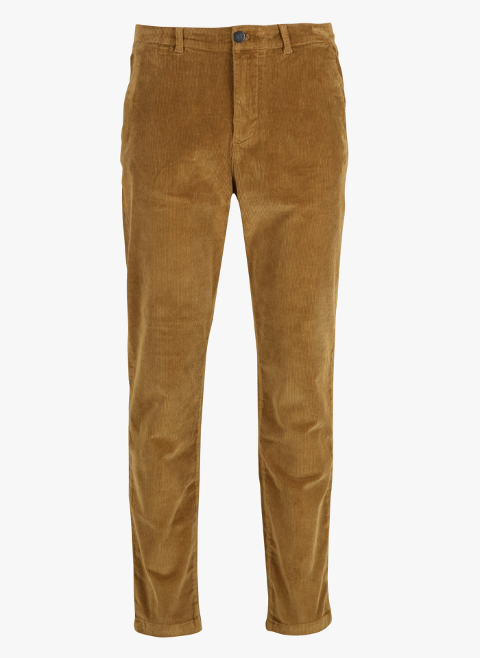 SELECTED Pantalon slim en velours côtelé et coton mélangé  | Marron