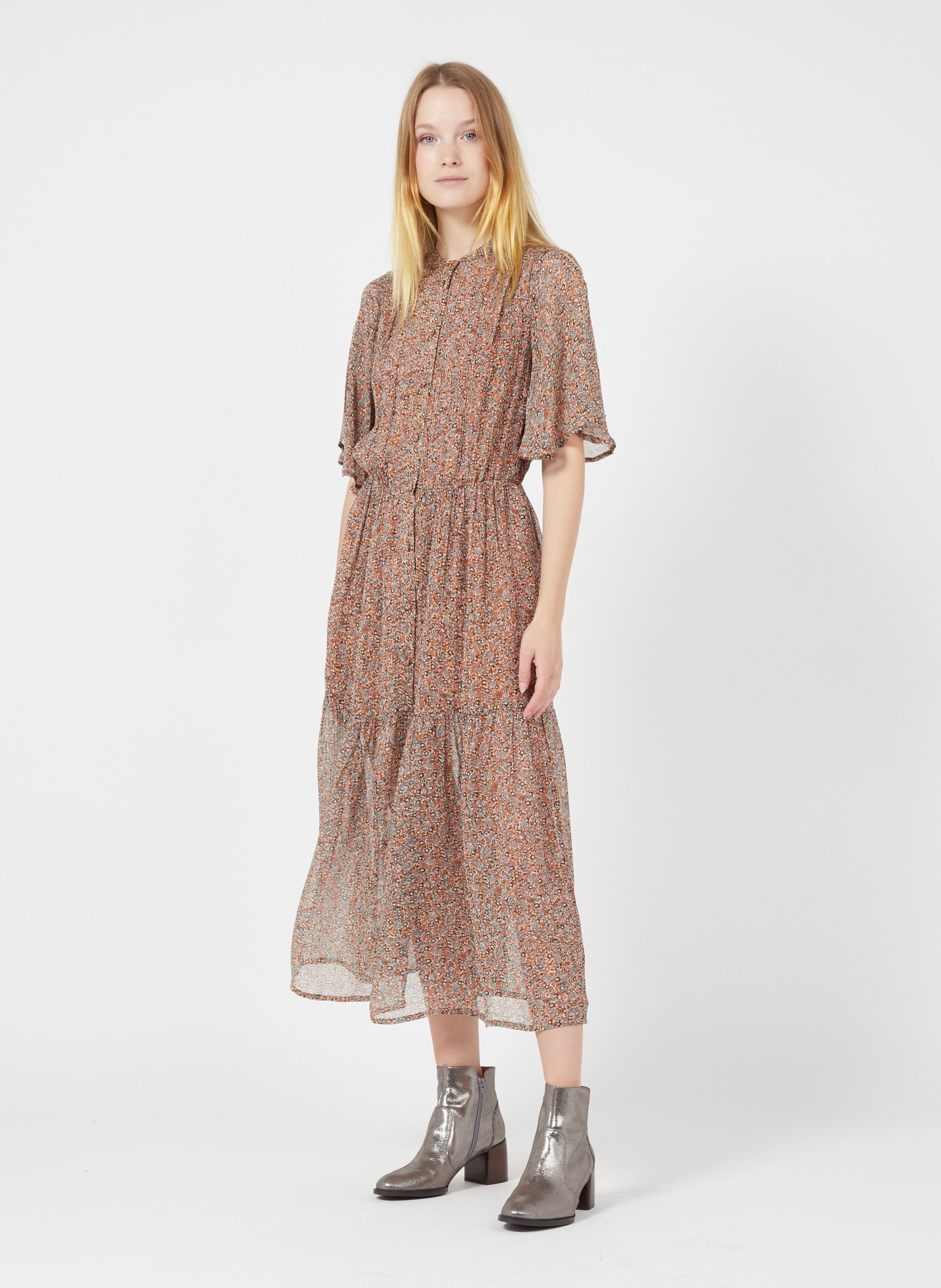 robe midi fleuri