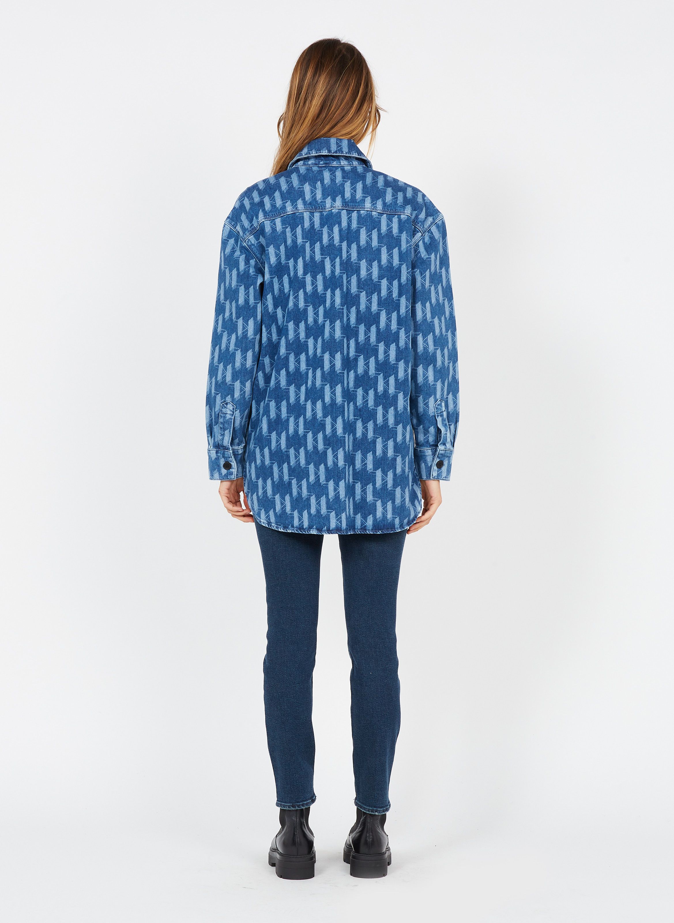 Chemise en jean Jean Karl Lagerfeld en coloris Bleu Femme Vêtements Tops Chemises 