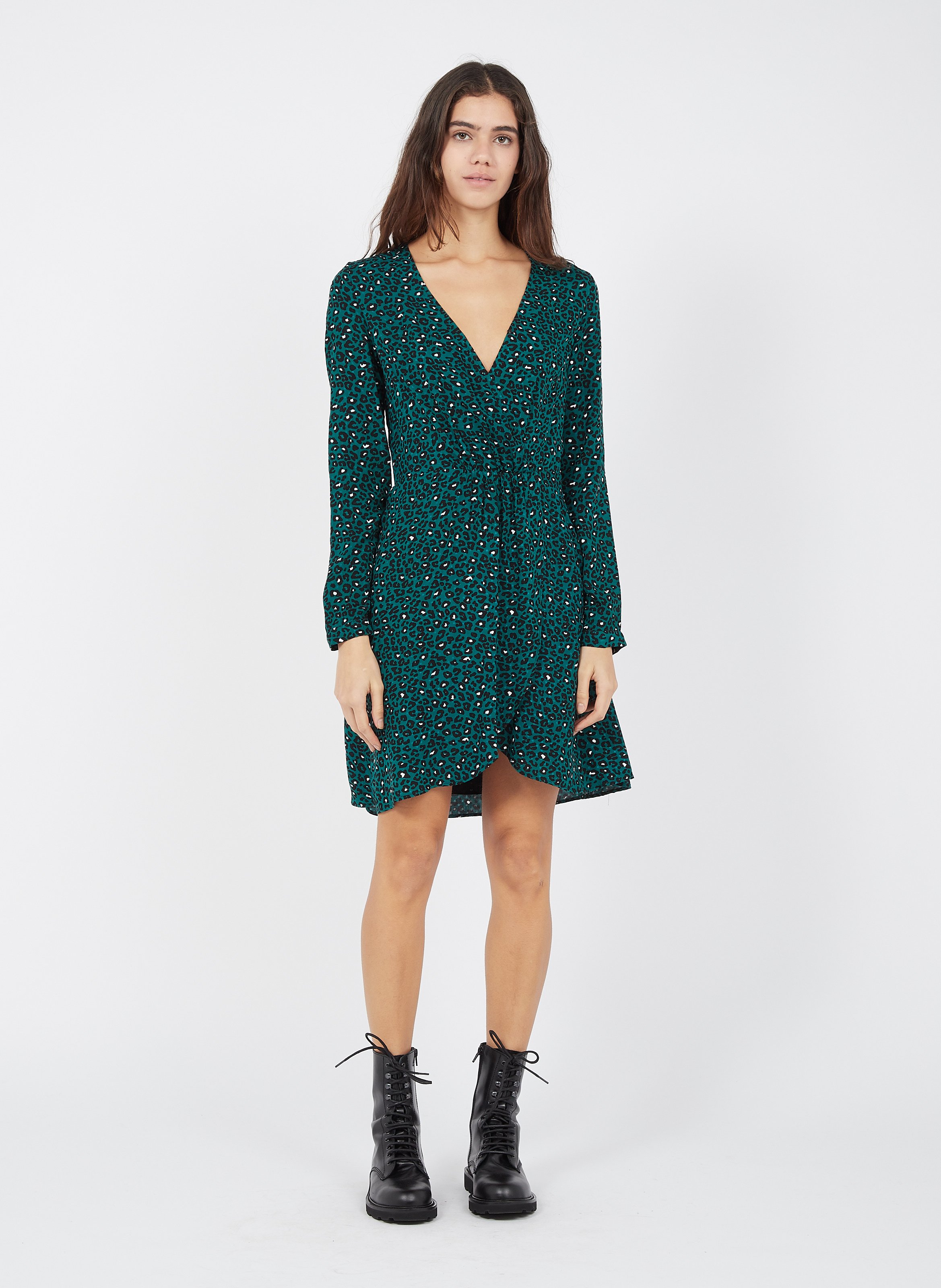 robe verte leopard