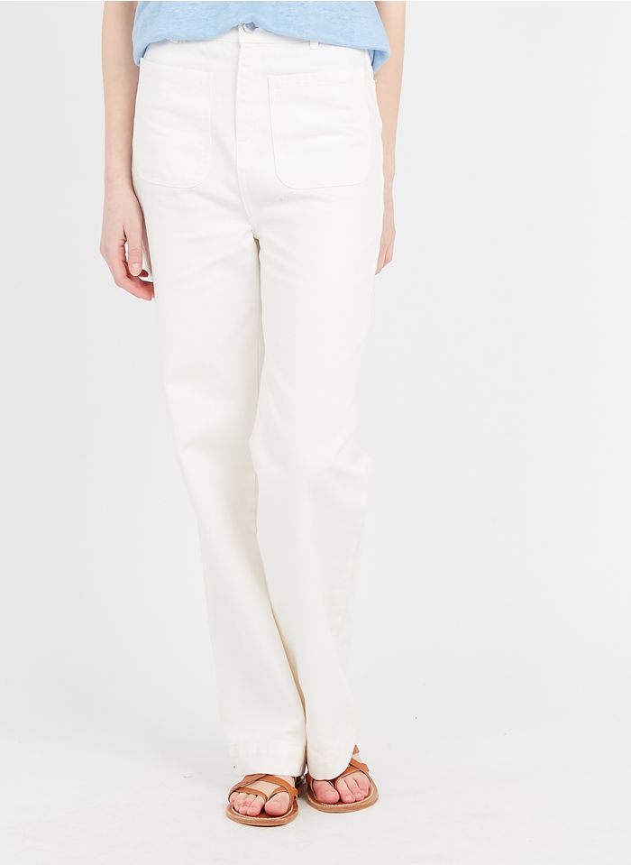 STELLA FOREST Pantalon évasé en coton  | Blanc
