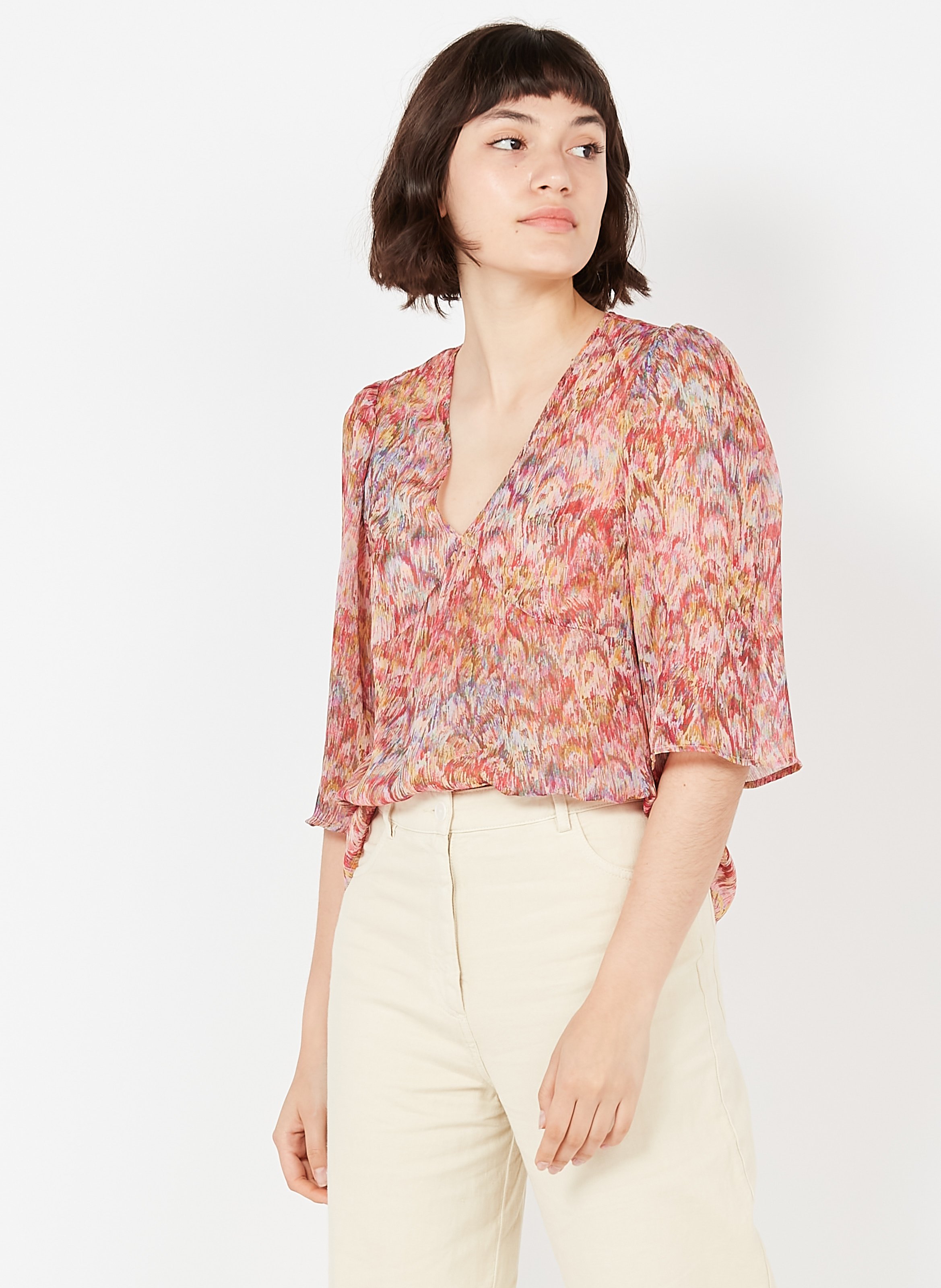 Blouse Sud Express Manches Longues Grise - Taille M - Occasion Très Bon état - Pour Femme