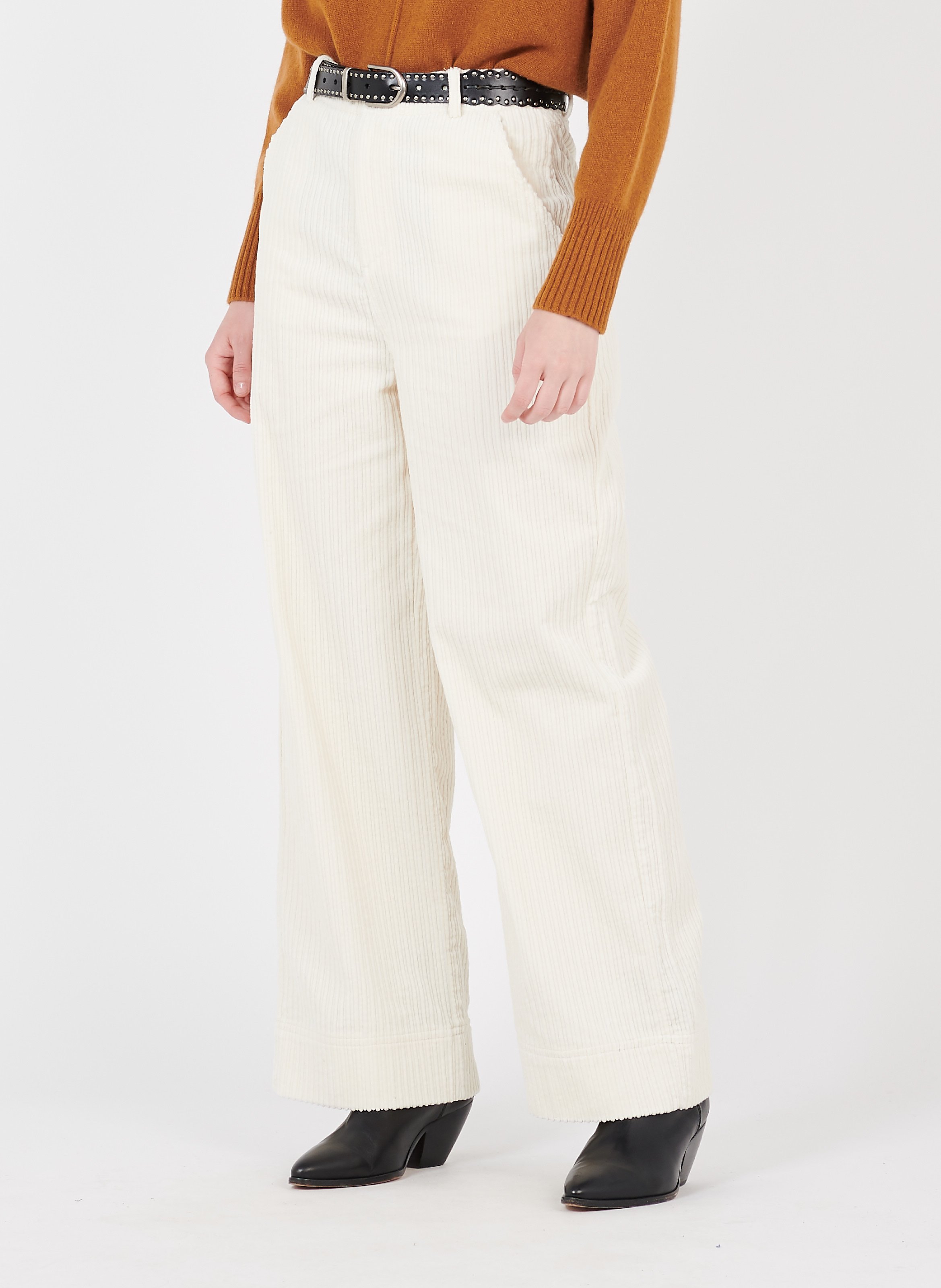 pantalon blanc ample femme